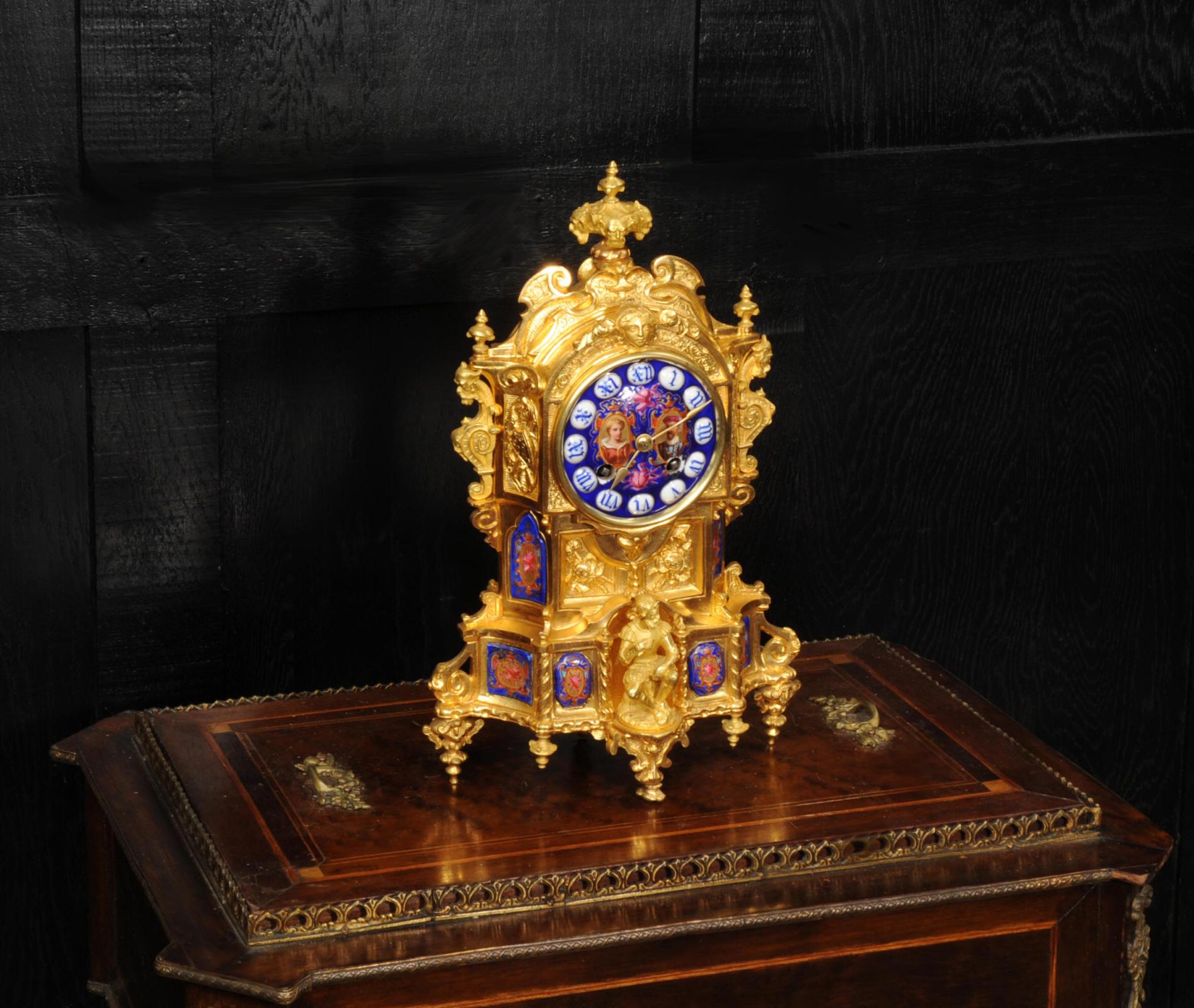 Antique French Ormolu and Porcelain Gothic Clock - Vincenti - Fully Overhauled 7