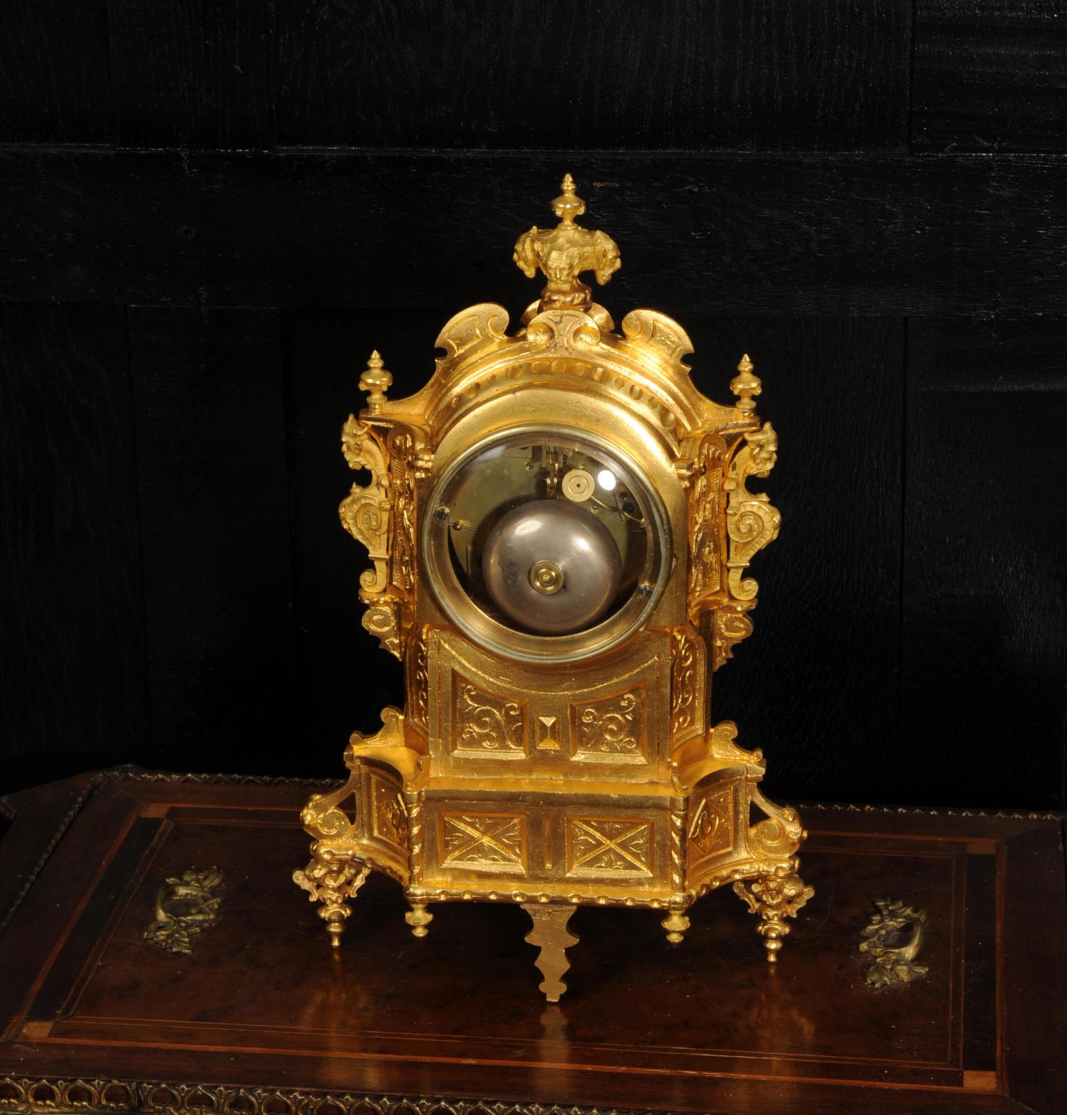 Antique French Ormolu and Porcelain Gothic Clock - Vincenti - Fully Overhauled 11
