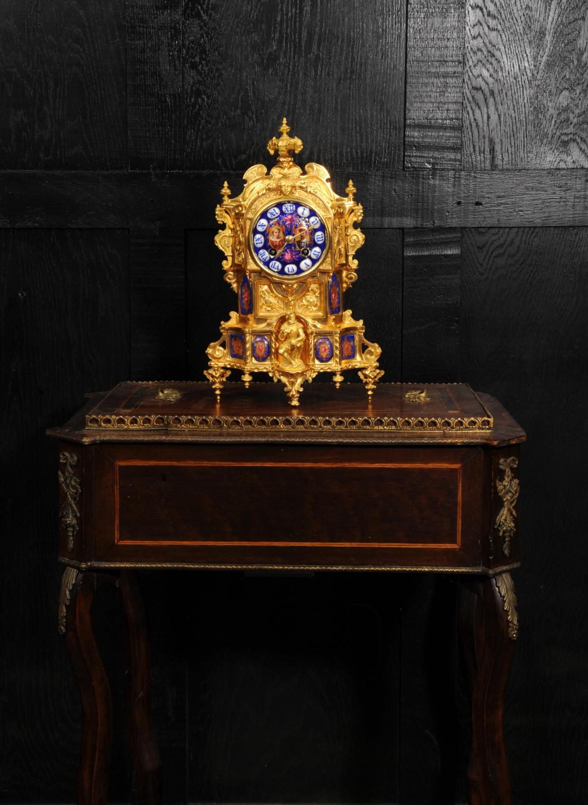 Antique French Ormolu and Porcelain Gothic Clock - Vincenti - Fully Overhauled 3