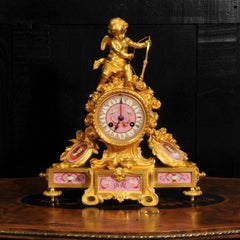 Antique French Ormolu and Sevres Porcelain Clock by Achille Brocot