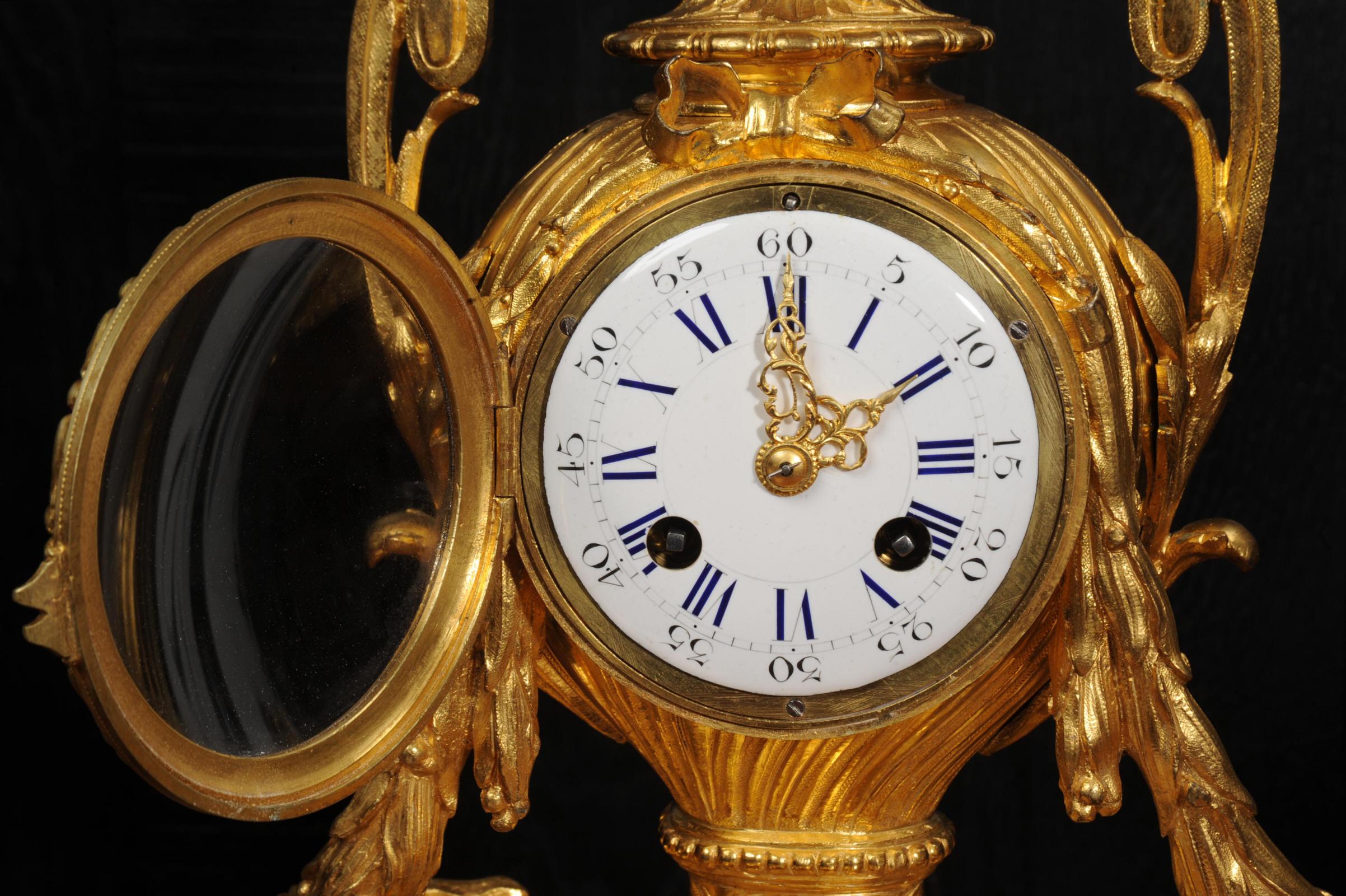 Antique French Ormolu and Sevres Porcelain Clock For Sale 7