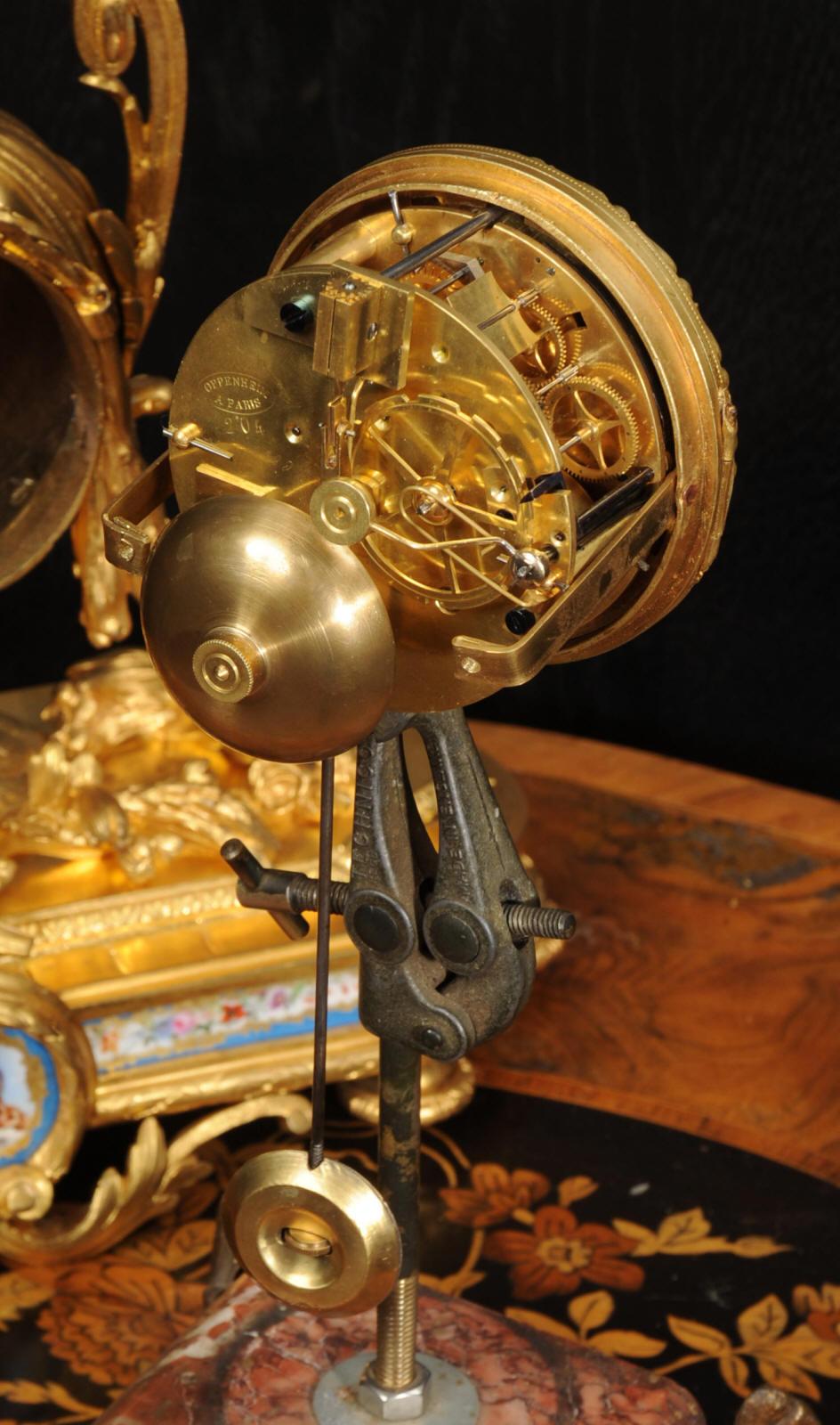 Antique French Ormolu and Sevres Porcelain Clock For Sale 10