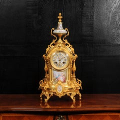 Antique French Ormolu and Sevres Porcelain Clock