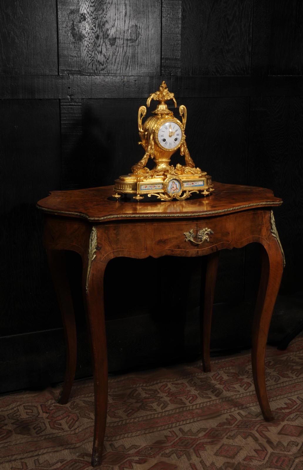 Antique French Ormolu and Sevres Porcelain Clock For Sale 2