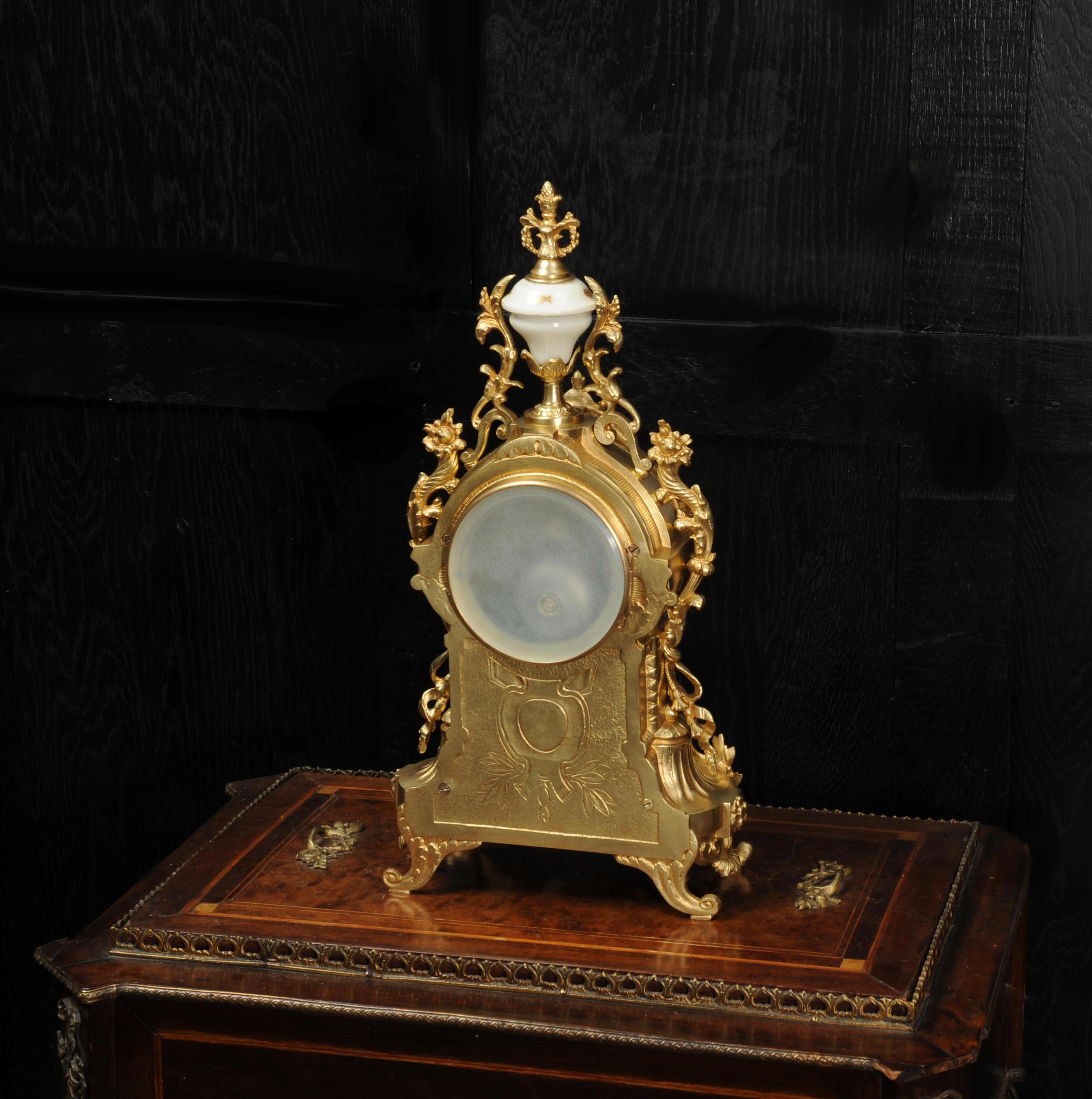 Antique French Ormolu and Sevres Porcelain Clock, Love 9