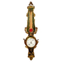 Baromètre français ancien en bronze doré