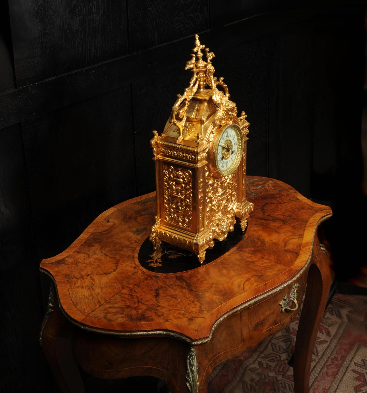 Antique French Ormolu Baroque Clock 6