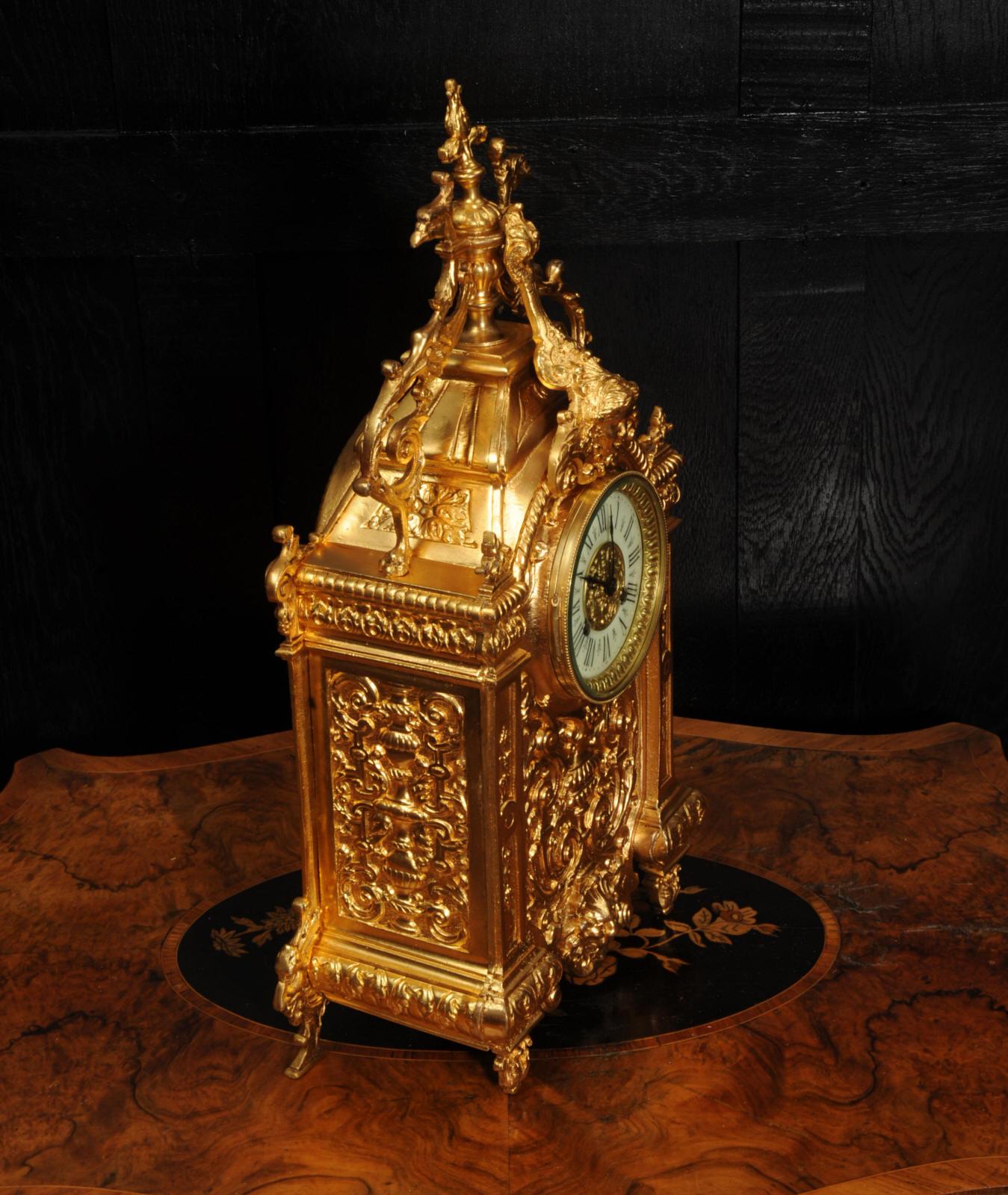 Antique French Ormolu Baroque Clock 7