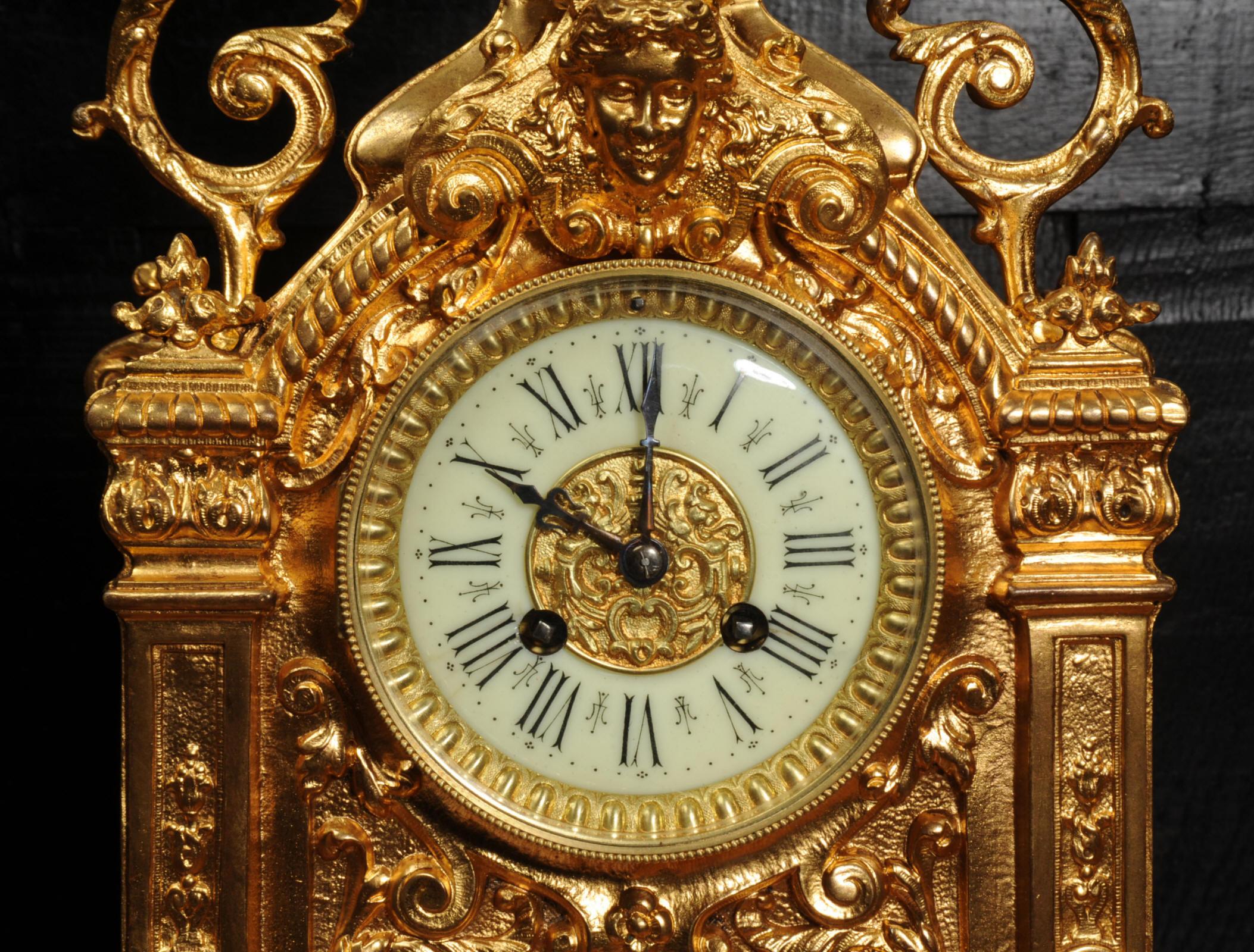 Antique French Ormolu Baroque Clock 9