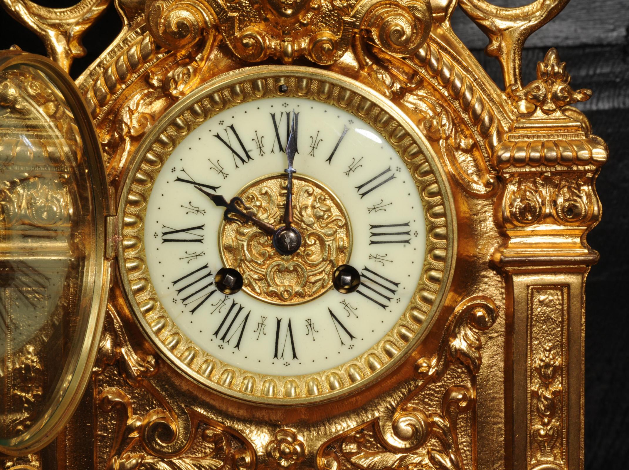 Antique French Ormolu Baroque Clock 10
