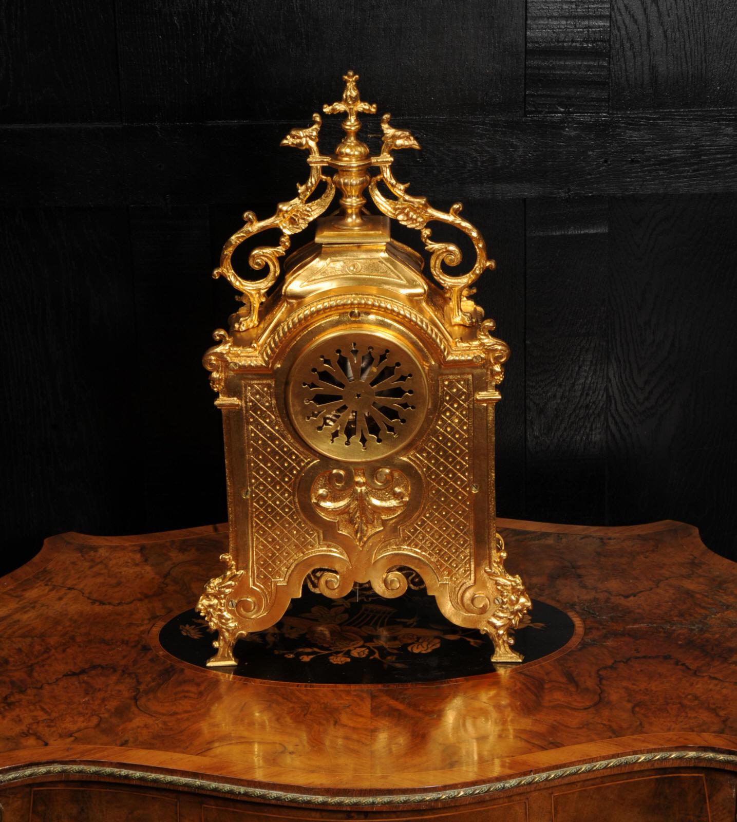 Antique French Ormolu Baroque Clock 11