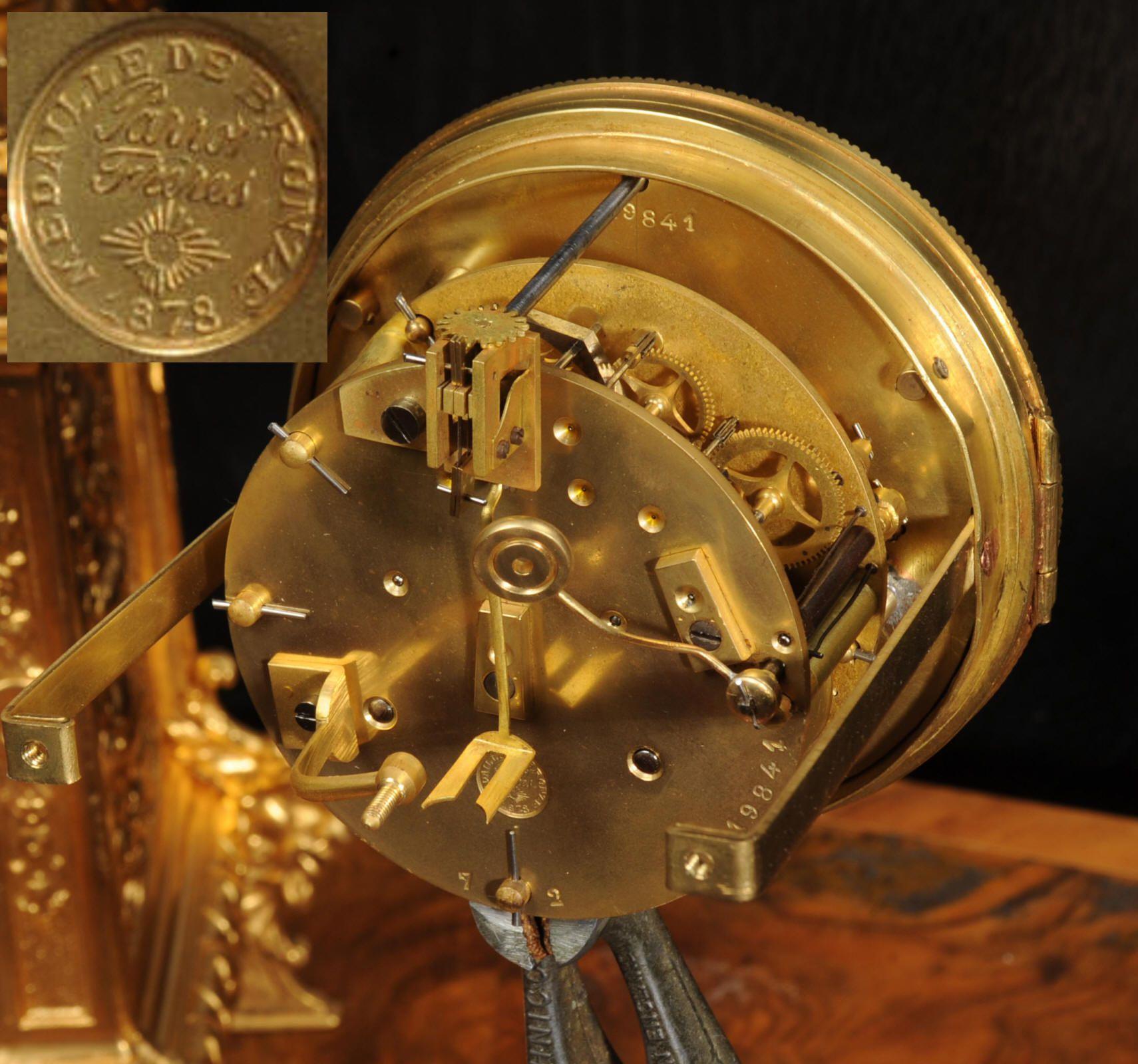 Antique French Ormolu Baroque Clock 13
