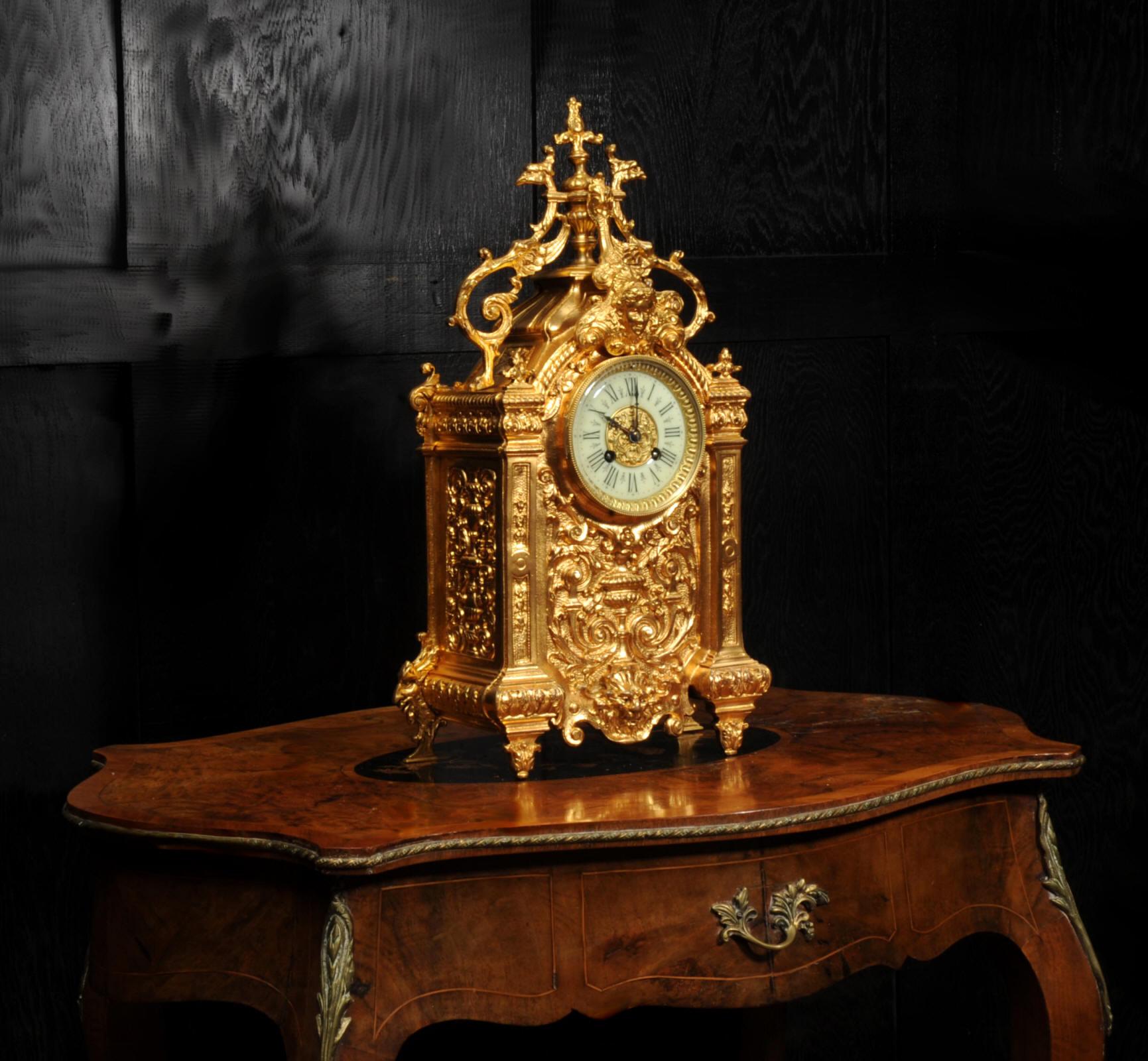 Antique French Ormolu Baroque Clock 1