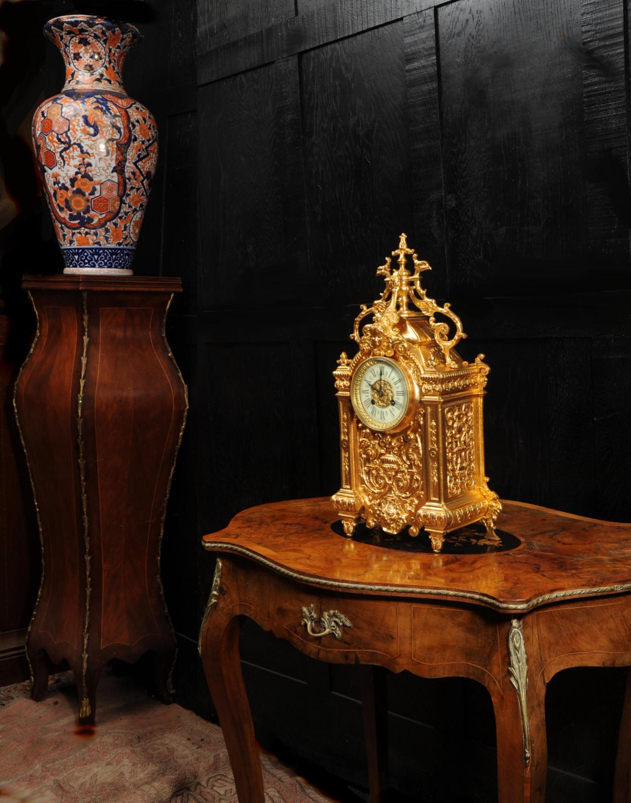 Antique French Ormolu Baroque Clock 3