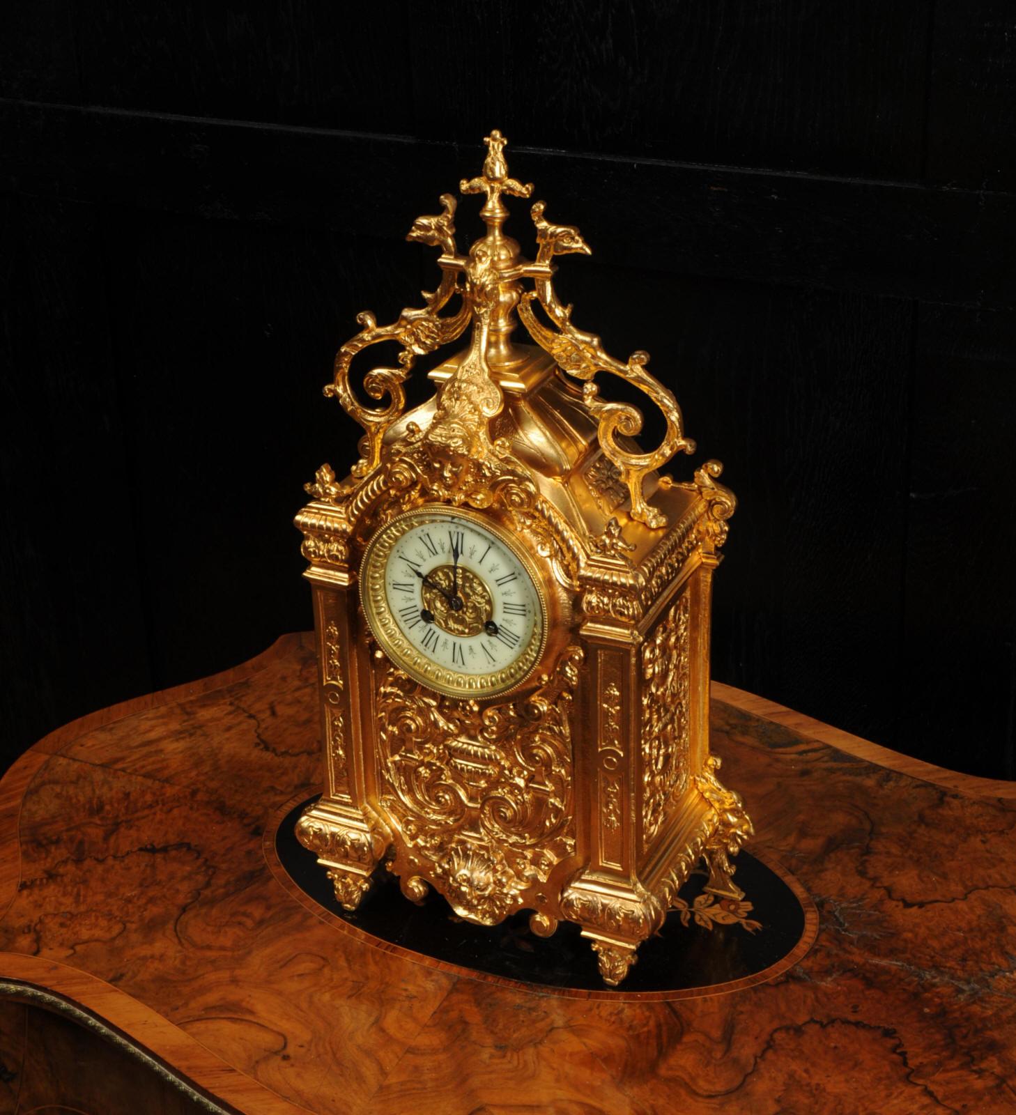 Antique French Ormolu Baroque Clock 4