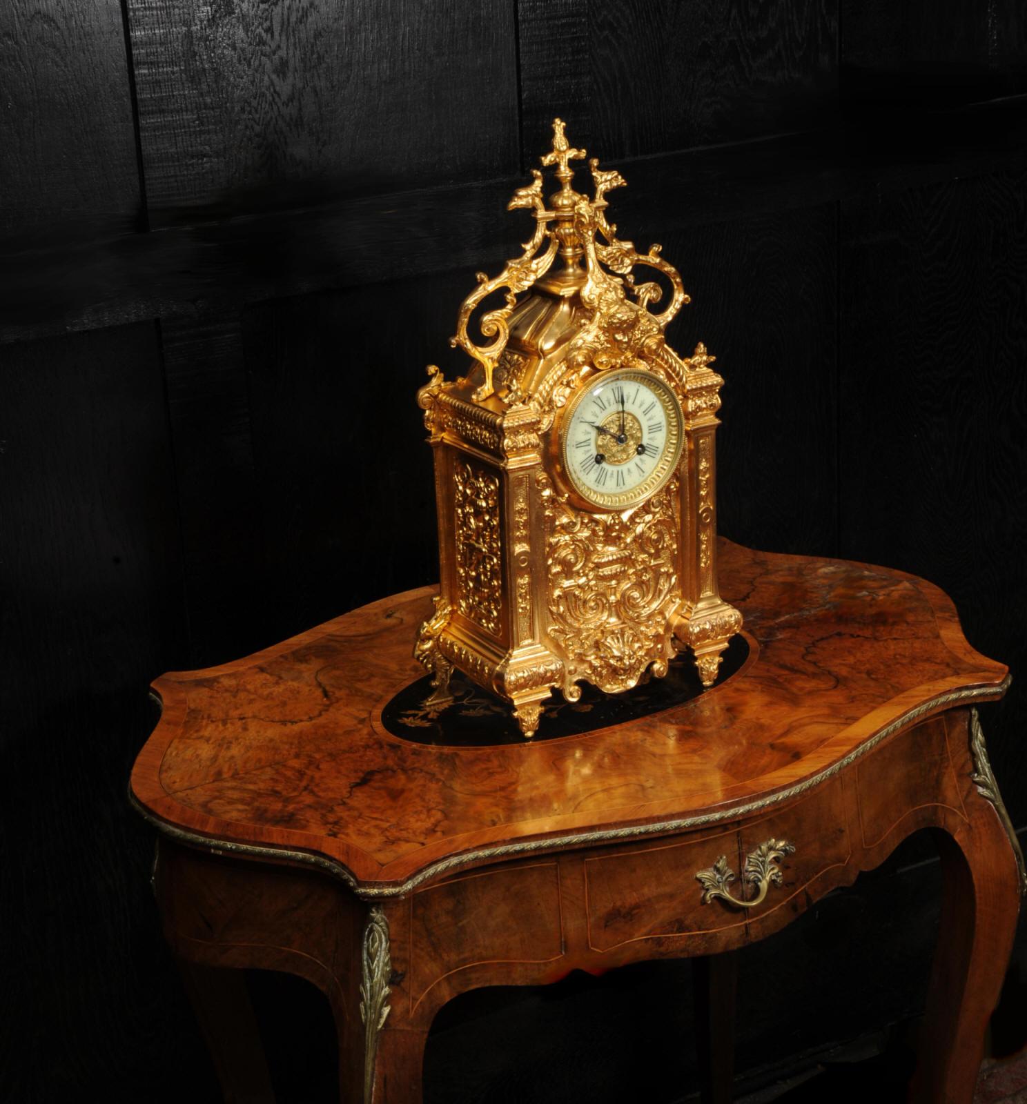 Antique French Ormolu Baroque Clock 5