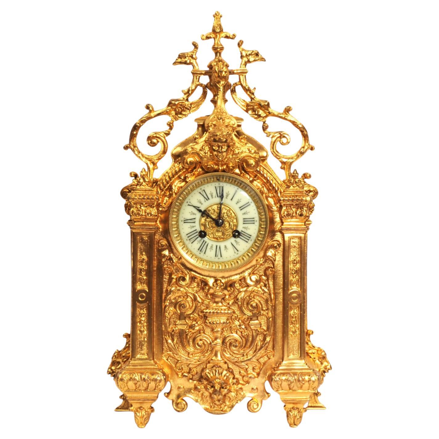 Antique French Ormolu Baroque Clock