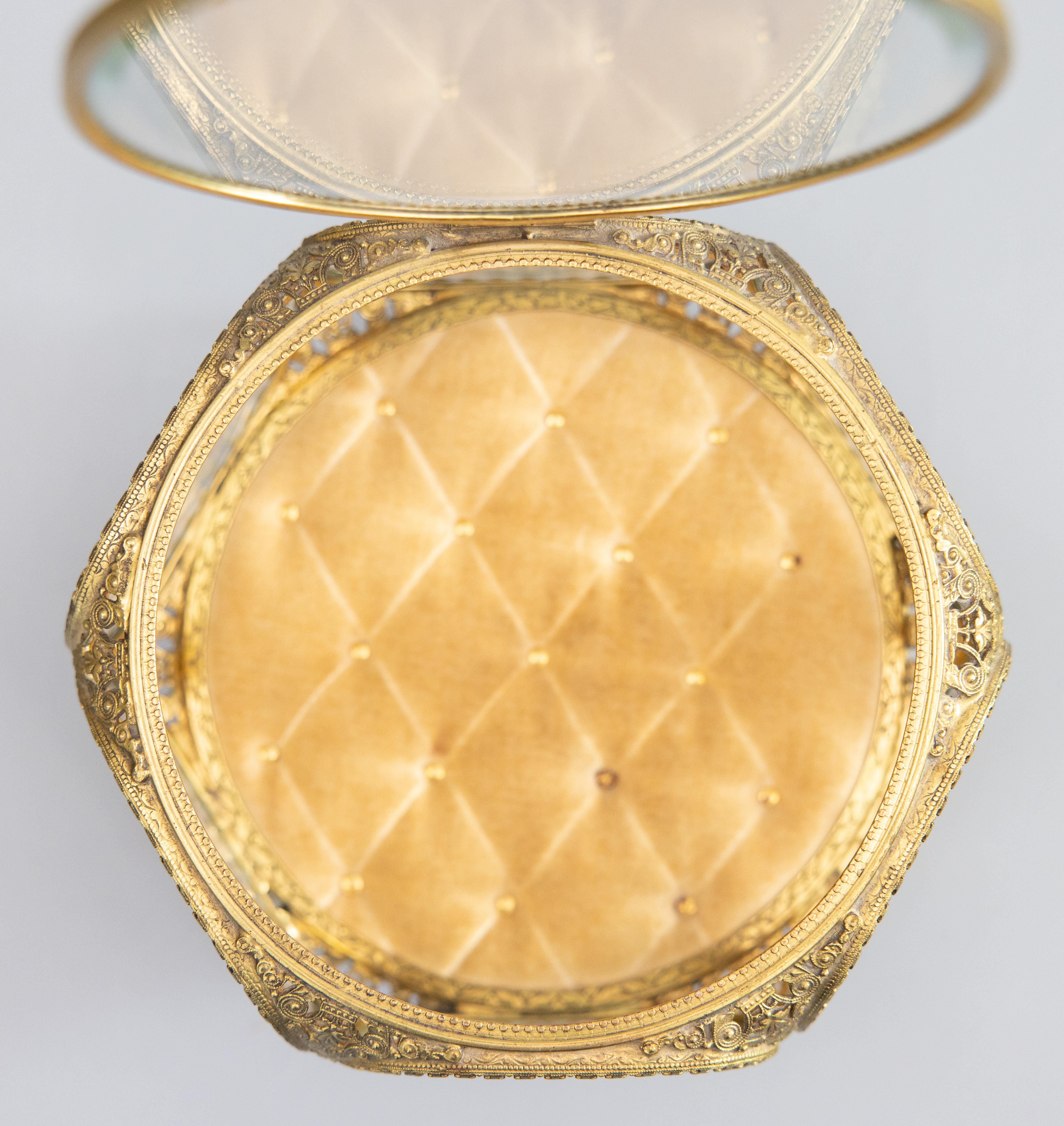 Antike Französisch Ormolu Beveled Glas Schmuck Kommode Box 2