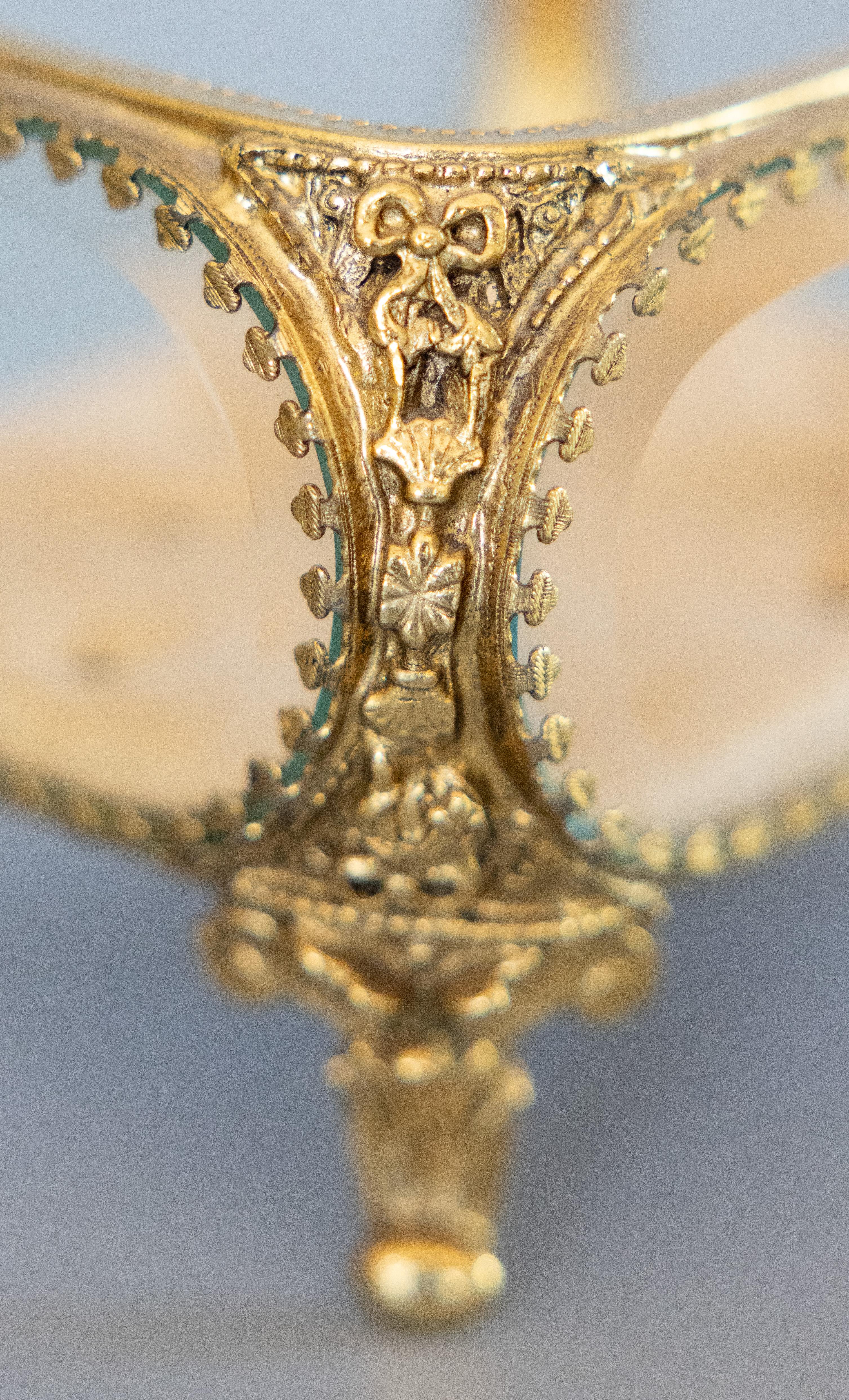 Antique French Ormolu Beveled Glass Jewelry Trinket Box 3