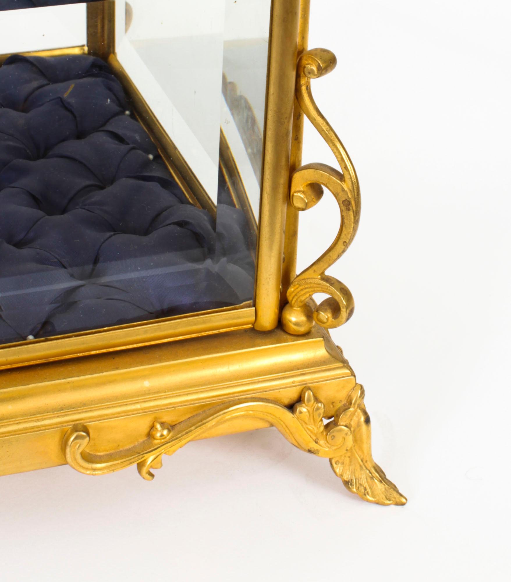 Antique French Ormolu Bevelled Glass Bijouterie Table Top Display Cabinet 19th C For Sale 6