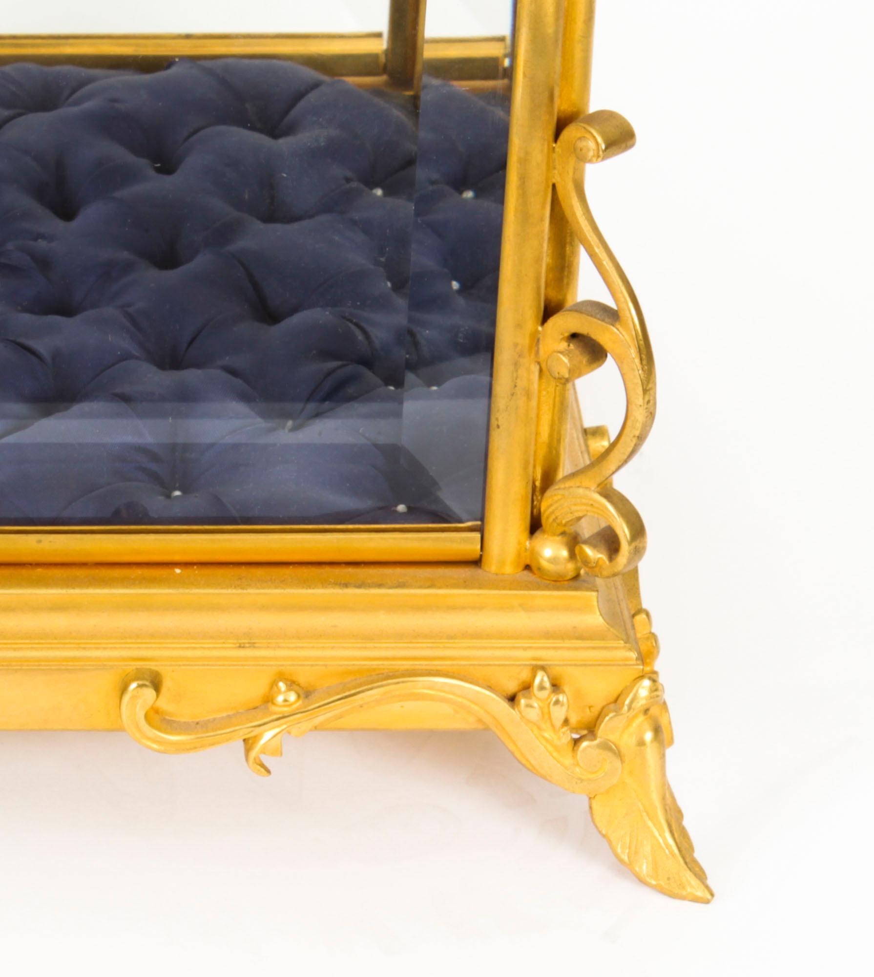 Antique French Ormolu Bevelled Glass Bijouterie Table Top Display Cabinet 19th C For Sale 13