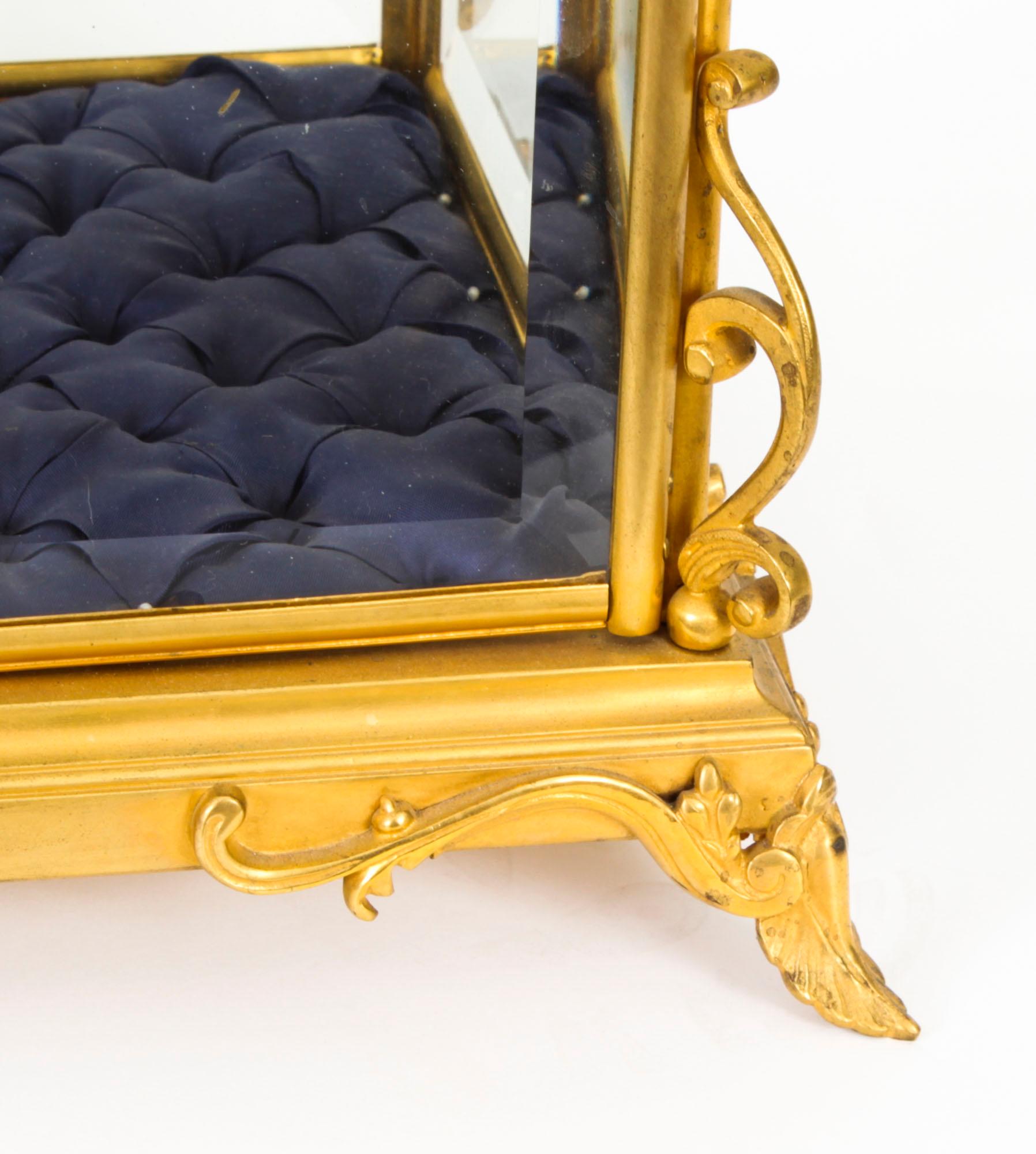 Antique French Ormolu Bevelled Glass Bijouterie Table Top Display Cabinet 19th C 3