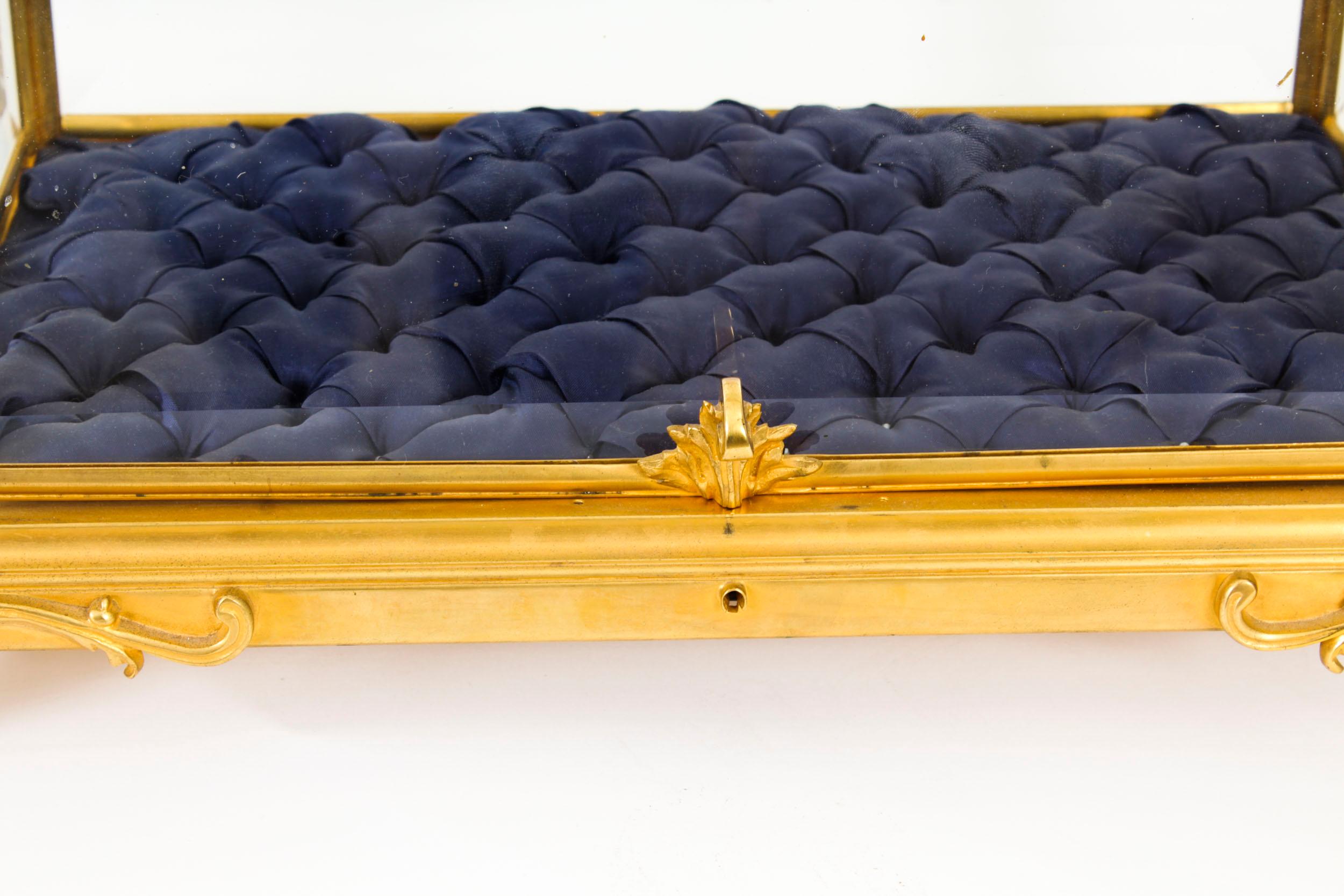 Antique French Ormolu Bevelled Glass Bijouterie Table Top Display Cabinet 19th C 4