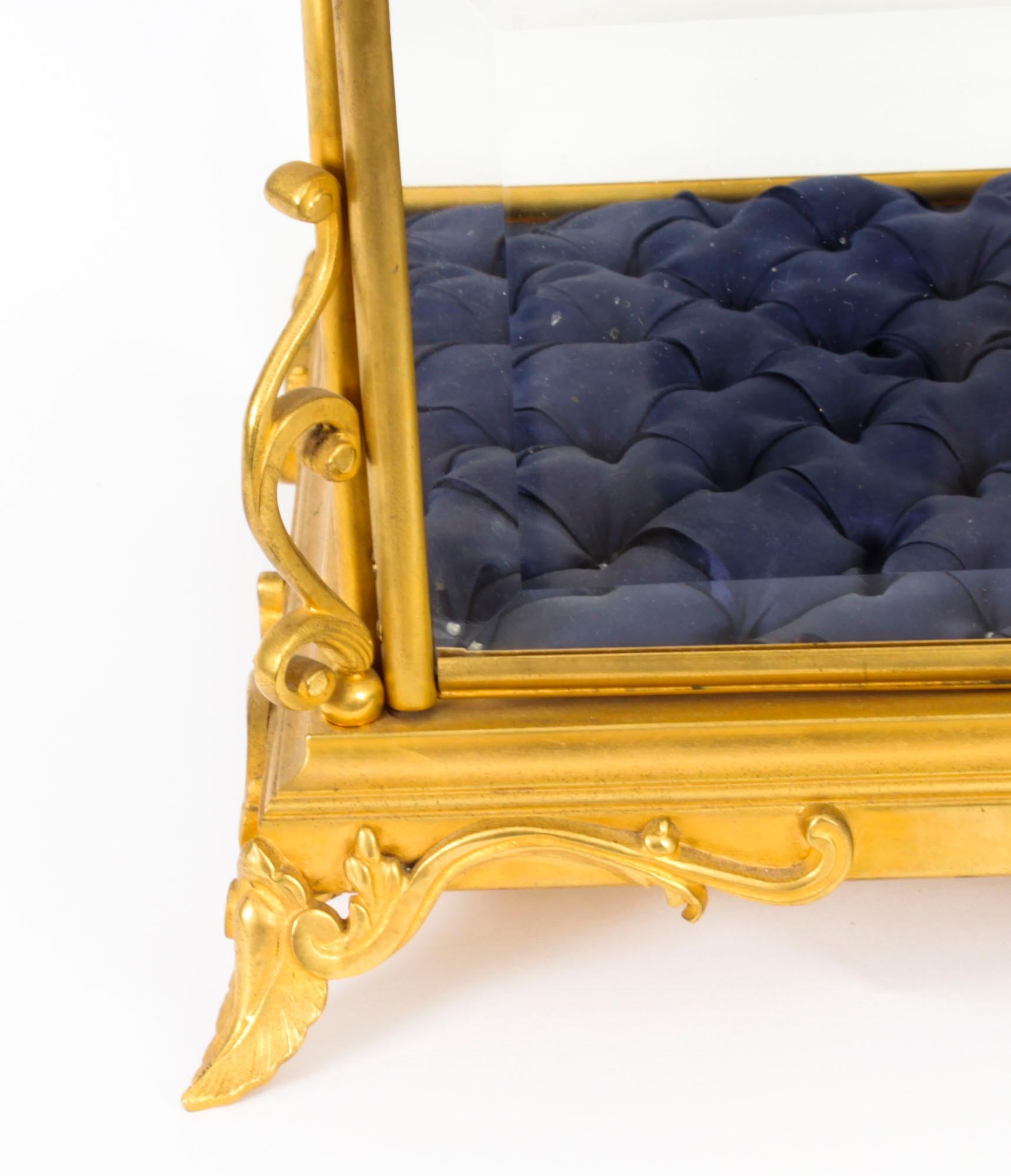 Antique French Ormolu Bevelled Glass Bijouterie Table Top Display Cabinet 19th C 5