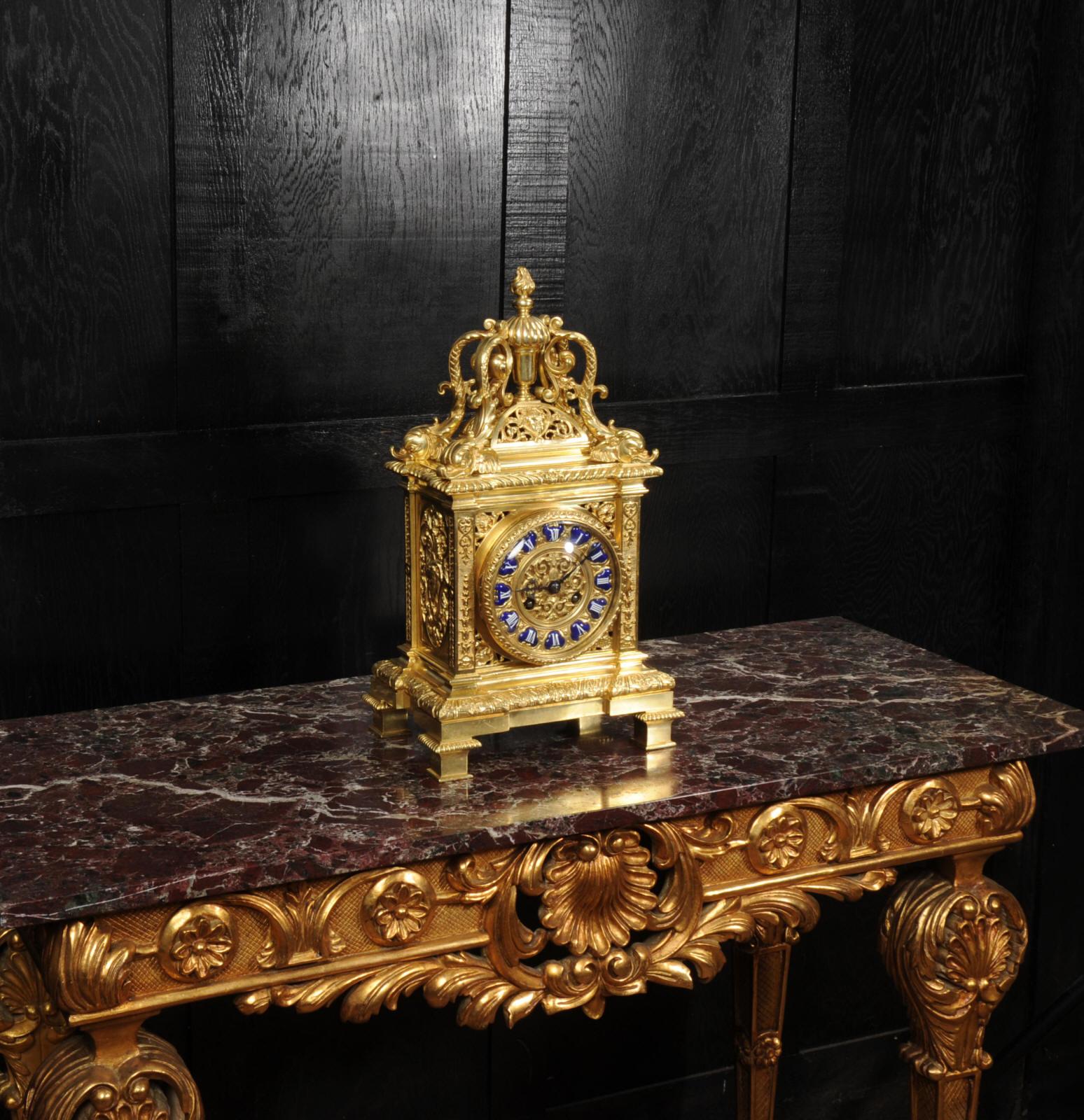 Antique French Ormolu Bracket  Clock - Dolphins 5
