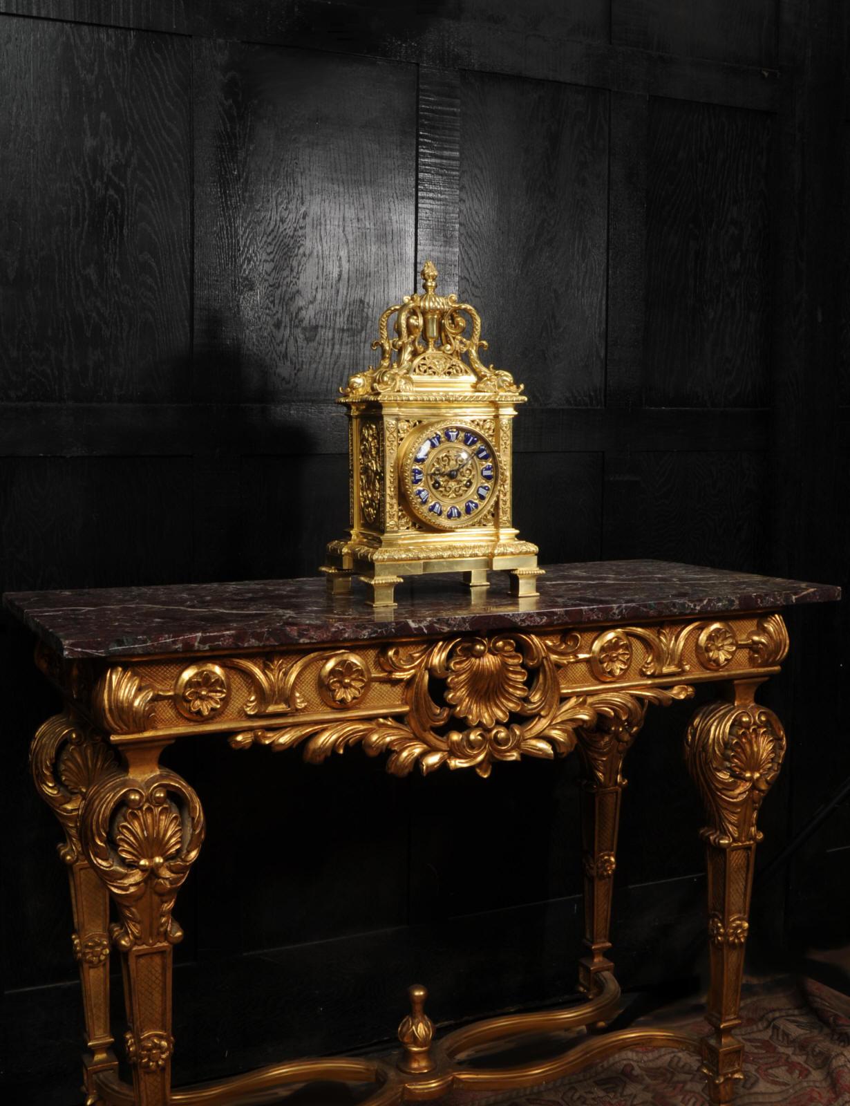 Antique French Ormolu Bracket  Clock - Dolphins 6