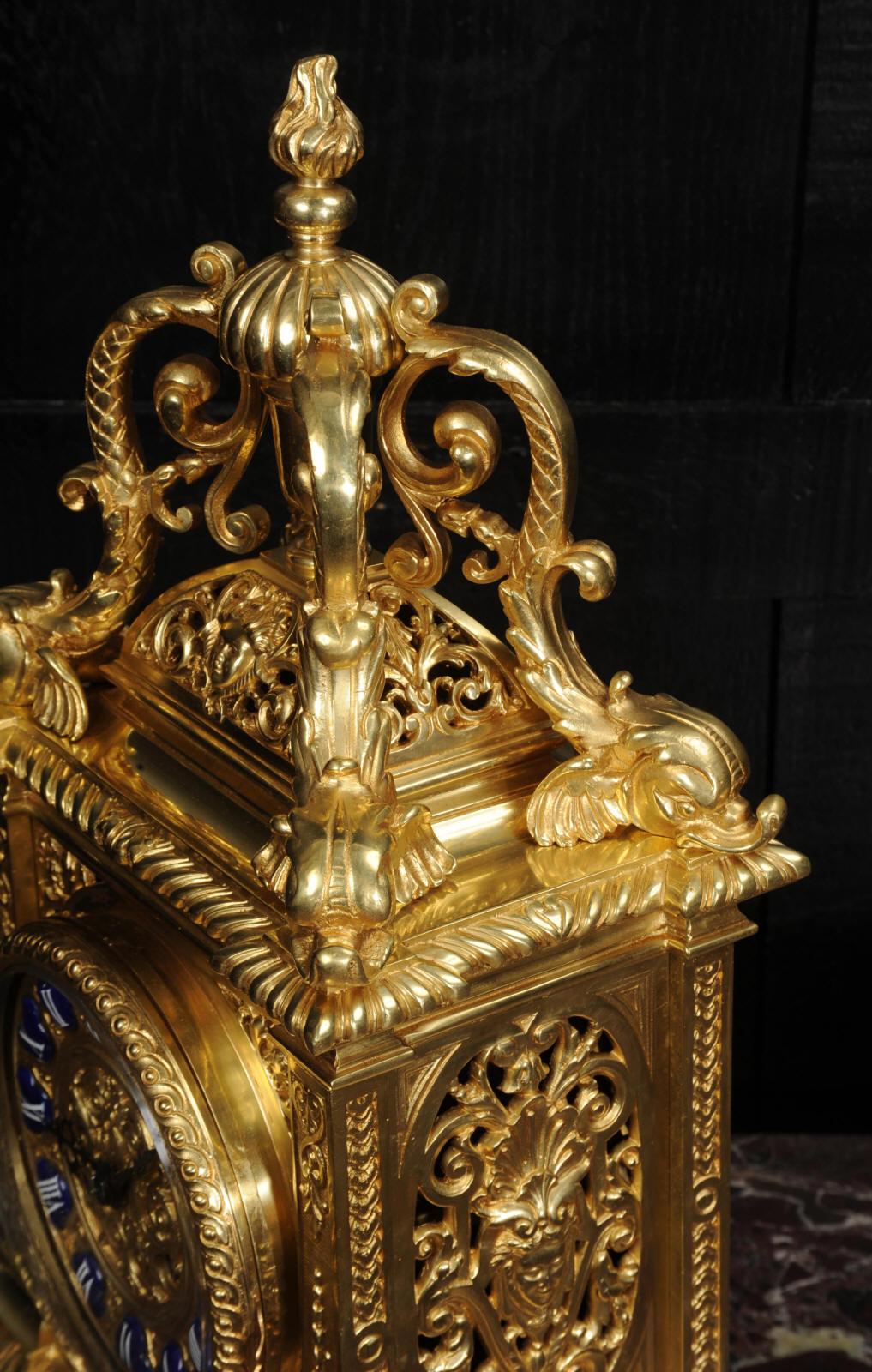 Antique French Ormolu Bracket  Clock - Dolphins 9