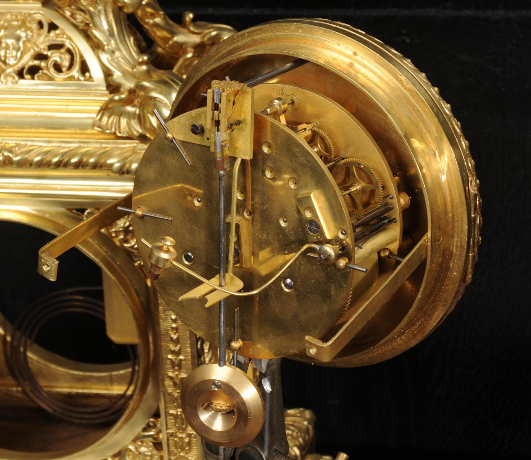 Antique French Ormolu Bracket  Clock - Dolphins 14