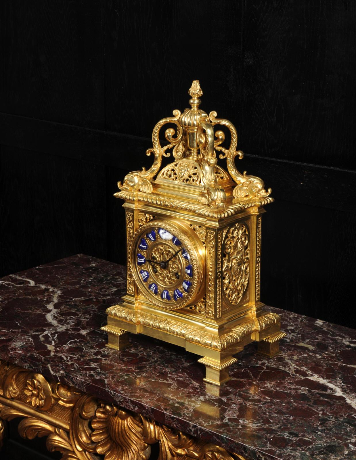 Antique French Ormolu Bracket  Clock - Dolphins 2