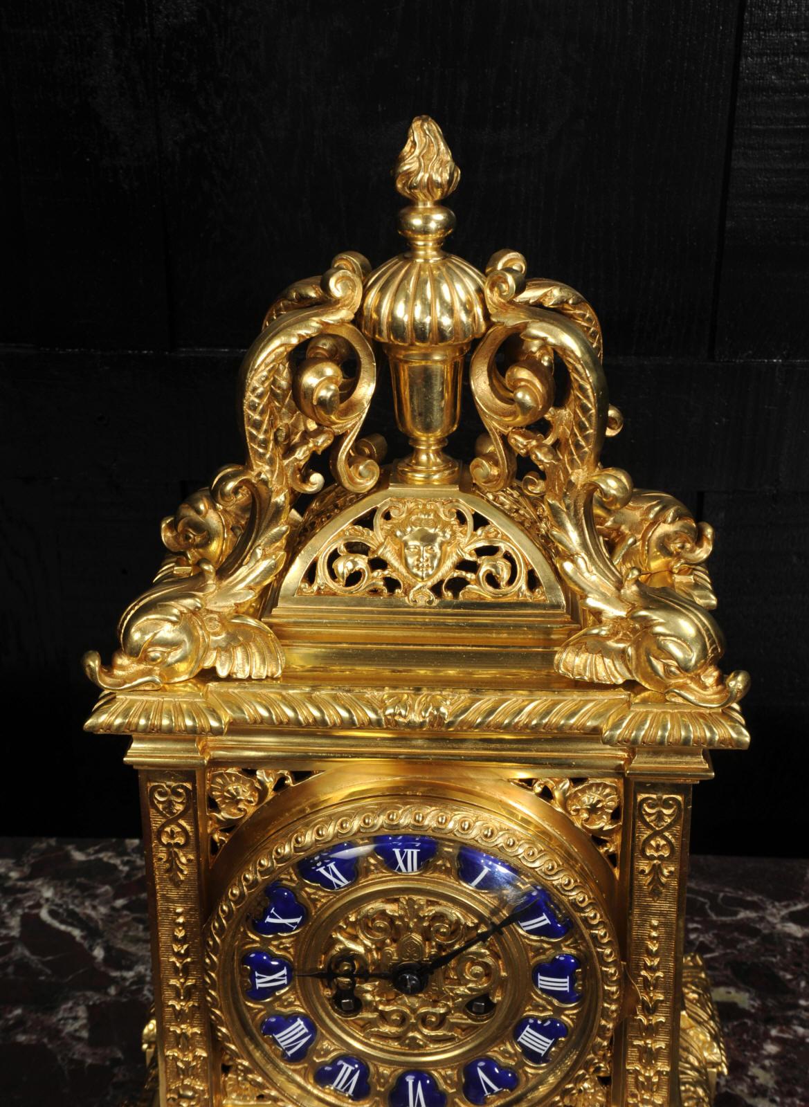 Antique French Ormolu Bracket  Clock - Dolphins 4