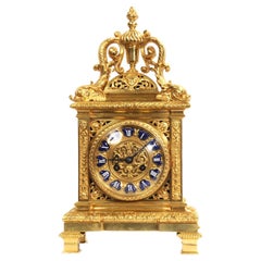 Antique French Ormolu Bracket Clock - Dolphins