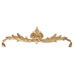 Antique French Ormolu Brass Garland Wall Swag Cornice Applique
