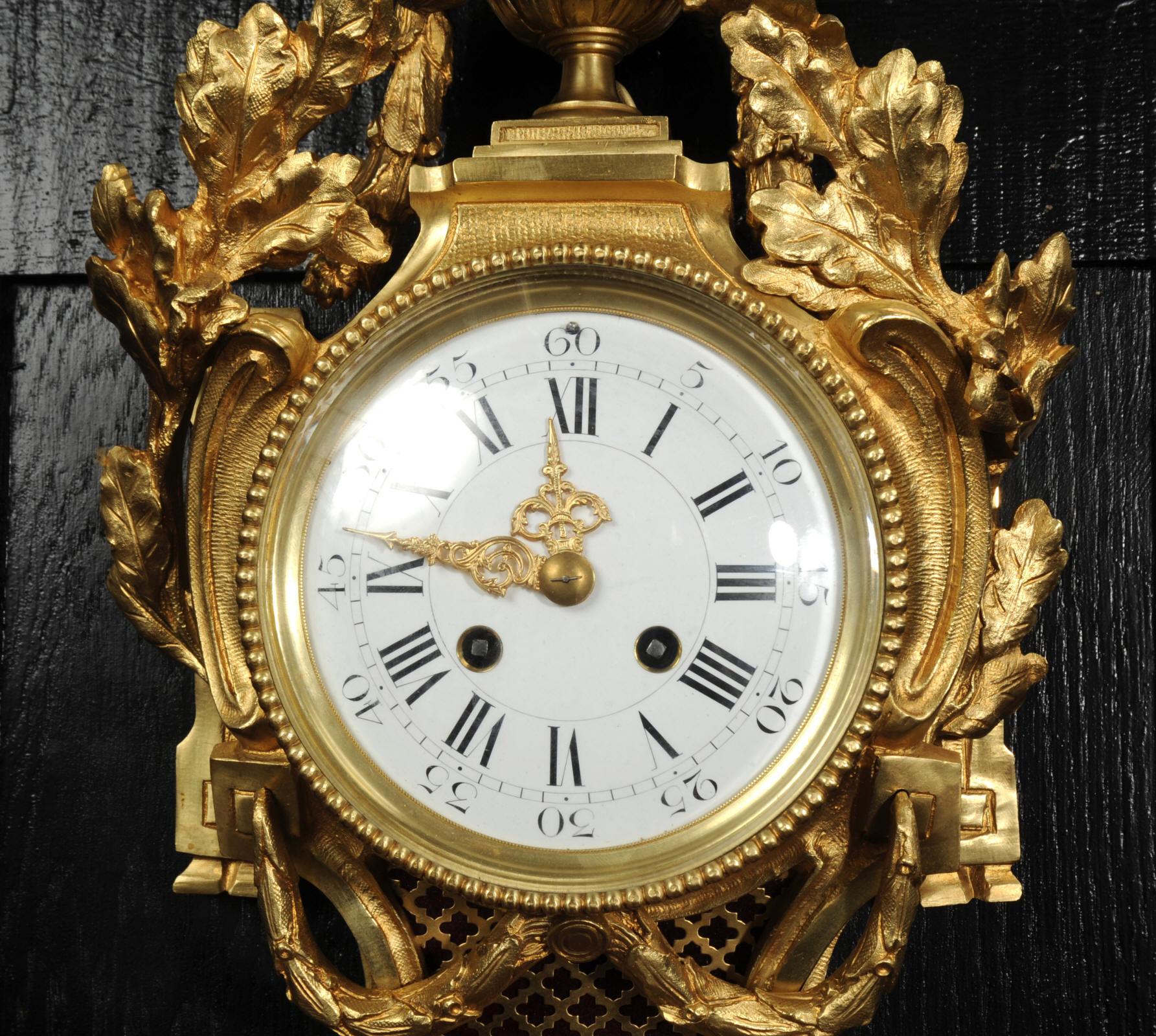 Antiguo Reloj Cartel Francés de Ormolu de Charles Vincent en venta 3