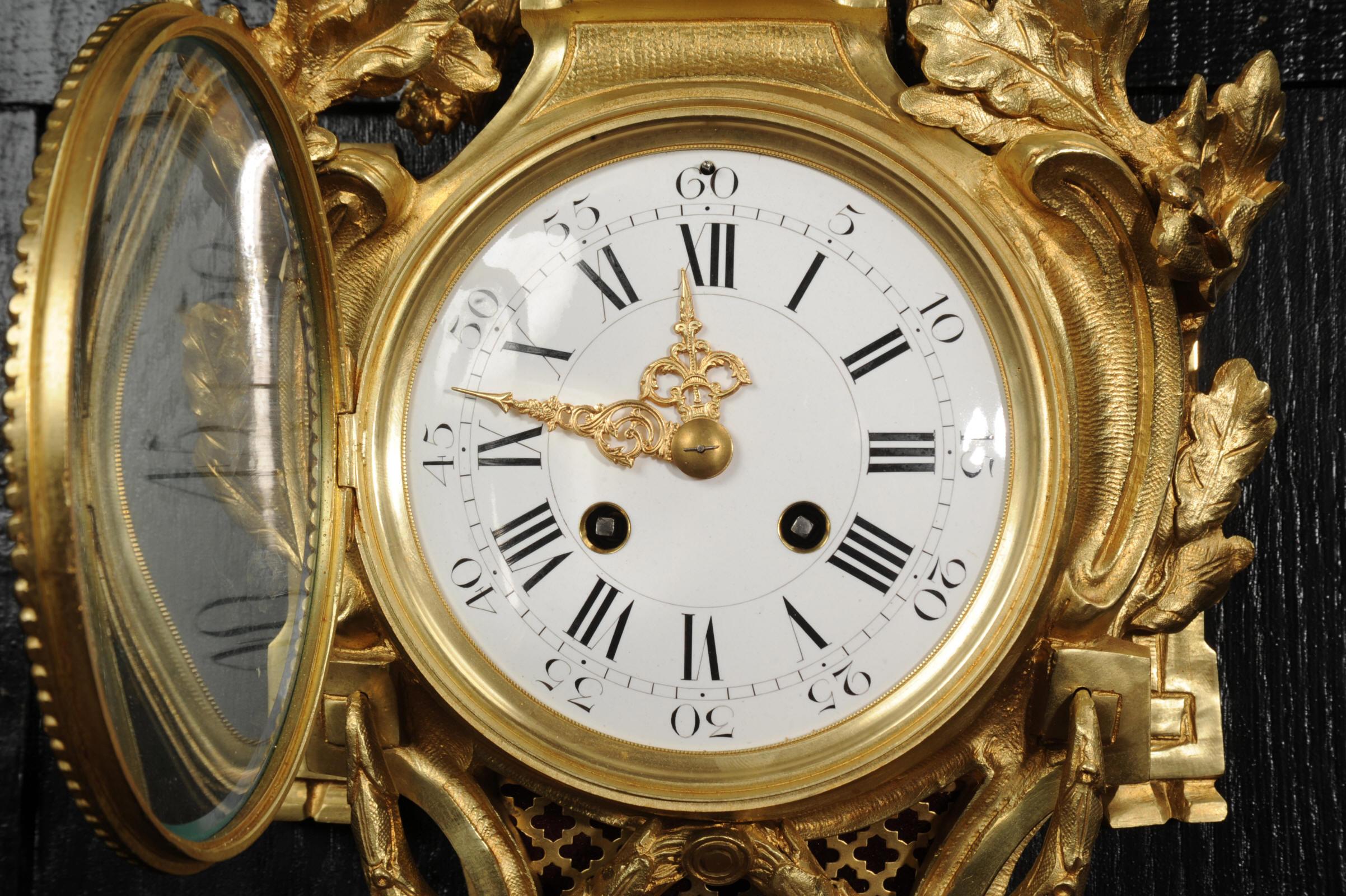 Antiguo Reloj Cartel Francés de Ormolu de Charles Vincent en venta 4