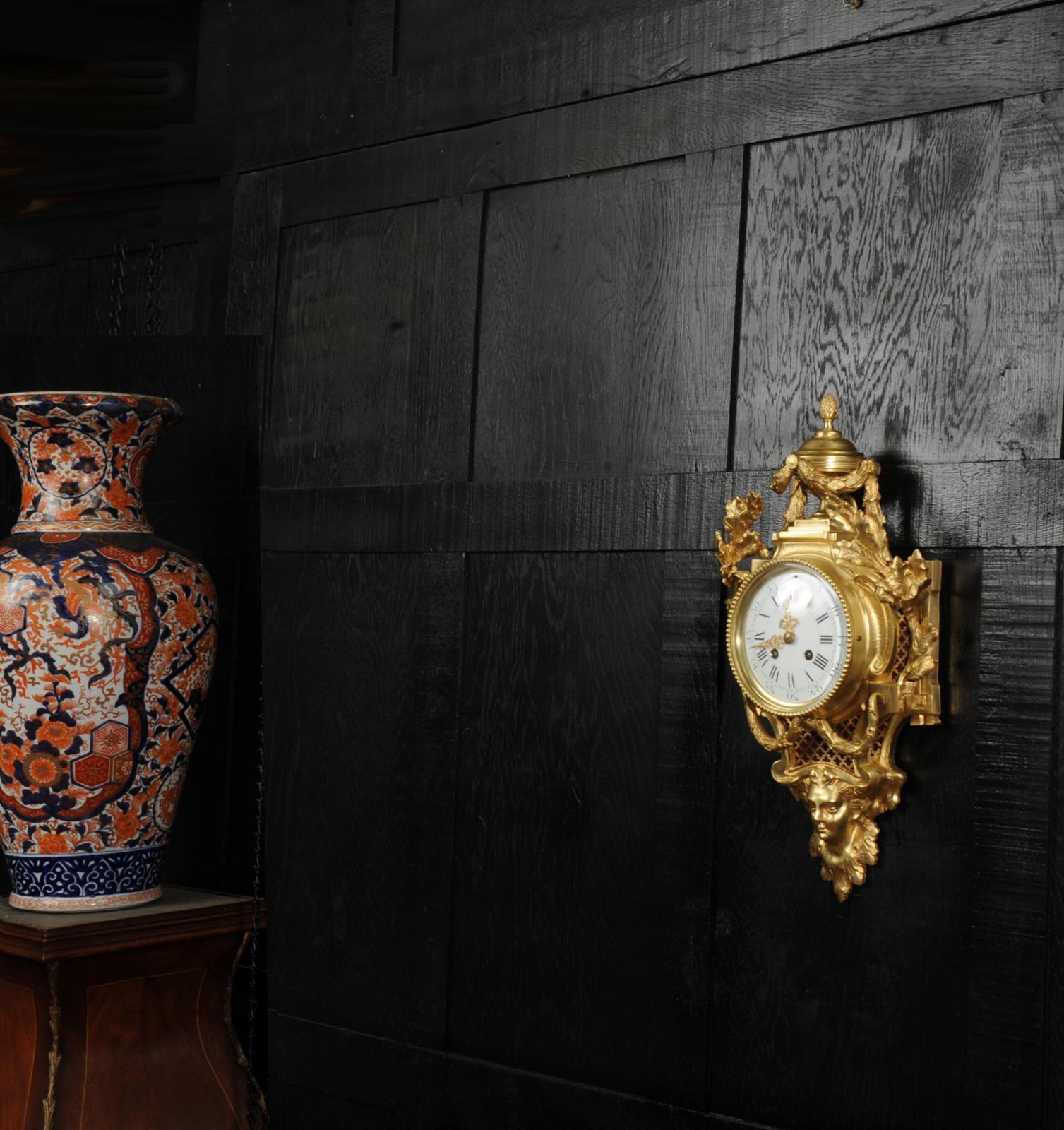 Antiguo Reloj Cartel Francés de Ormolu de Charles Vincent en Bueno estado para la venta en Belper, Derbyshire