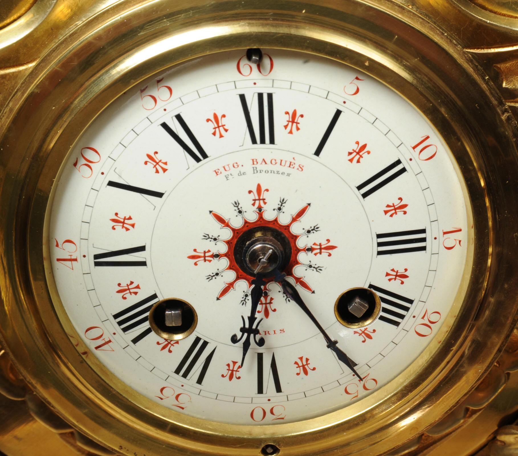 Antique French Ormolu Cartel Wall Clock by Maison Baguès, Paris 5