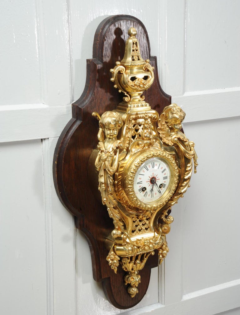 Antique French Ormolu Cartel Wall Clock by Maison Baguès, Paris at 1stDibs