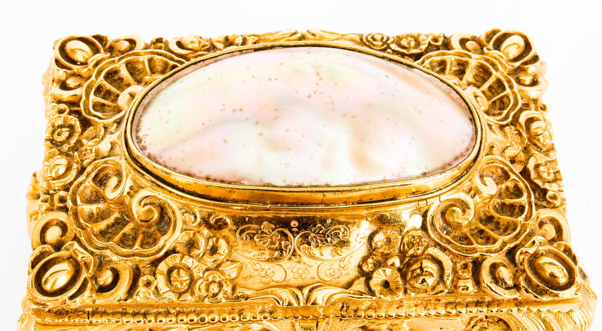 This is a truly magnificent antique French ormolu and abalone shell mounted luxury casket, circa 1870 in date.
 
This exceptional casket is rectangular in shape and features sumptuous applied abalone shell plaques of oval shape - four plaques are