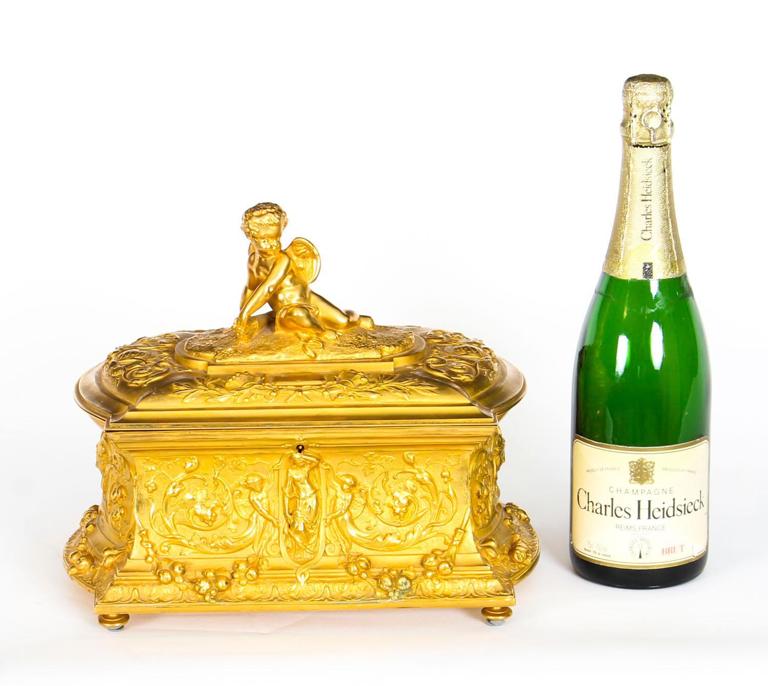 Antique French Ormolu Casket with Cupid, 19th Century 10