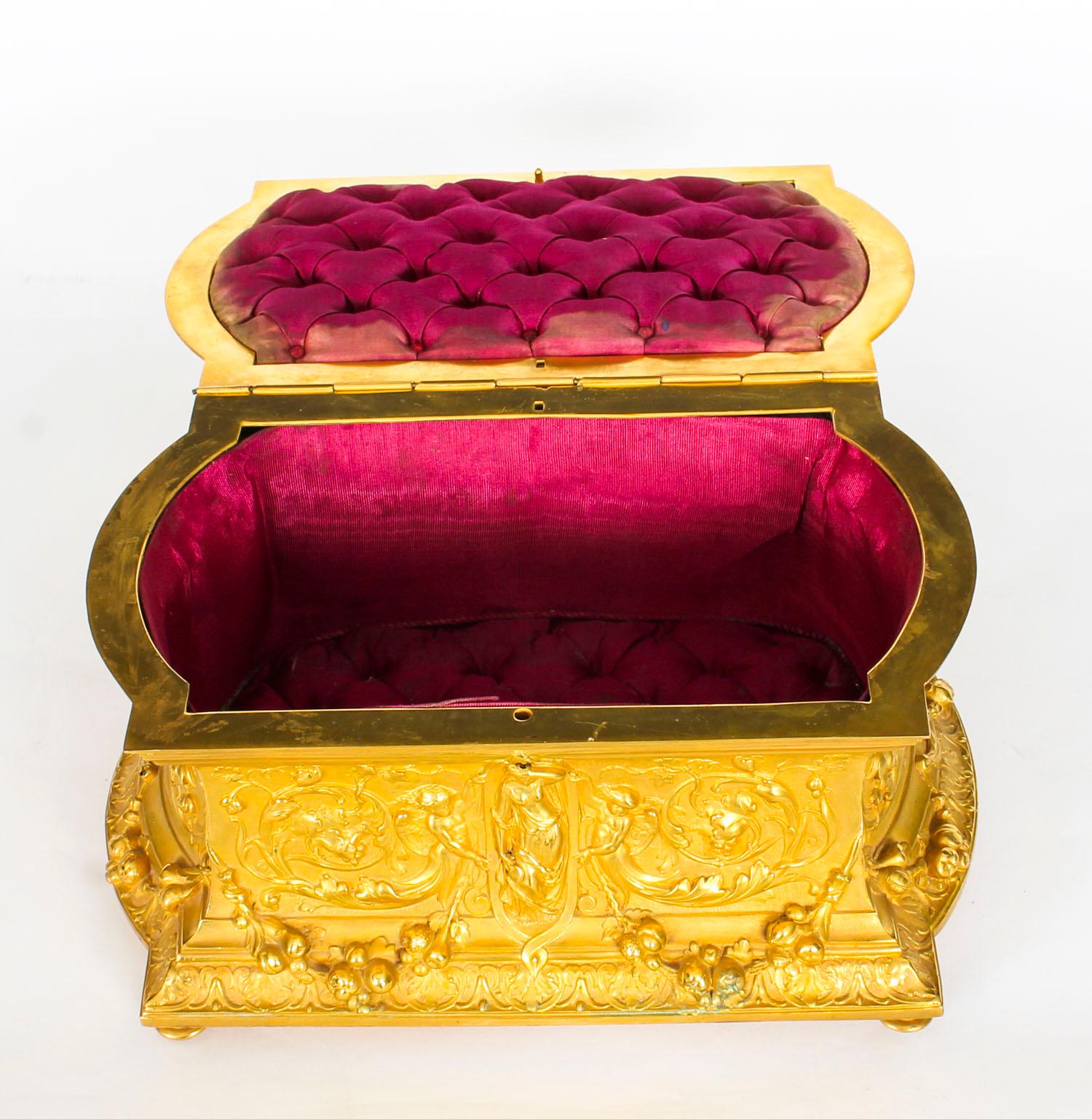 Antique French Ormolu Casket with Cupid, 19th Century 2