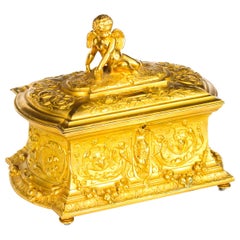 Antique French Ormolu Casket with Cupid, 19th Century