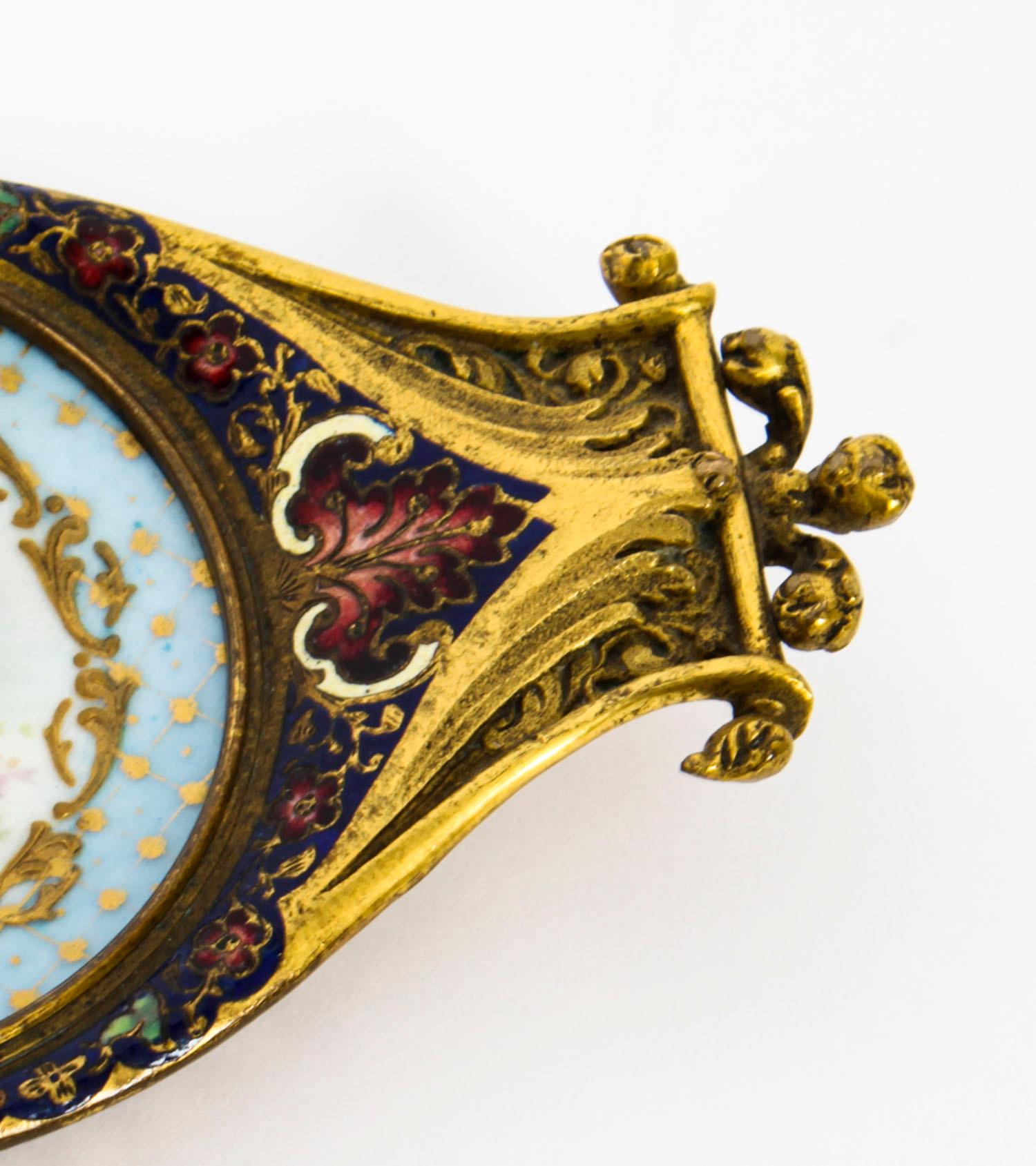Antique French Ormolu and Champlevé Enamel Pin Tray, 19th Century For Sale 1