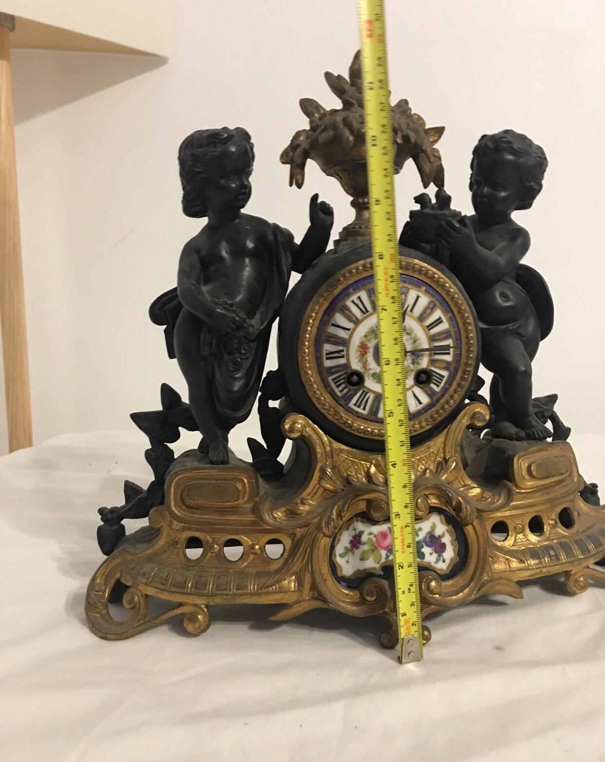 Antique French Ormolu Cherub Striking Mantel Clock For Sale 2