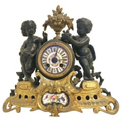 Antique French Ormolu Cherub Striking Mantel Clock