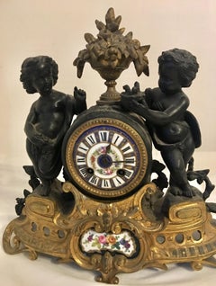 Antique French Ormolu Cherub Striking Mantel Clock