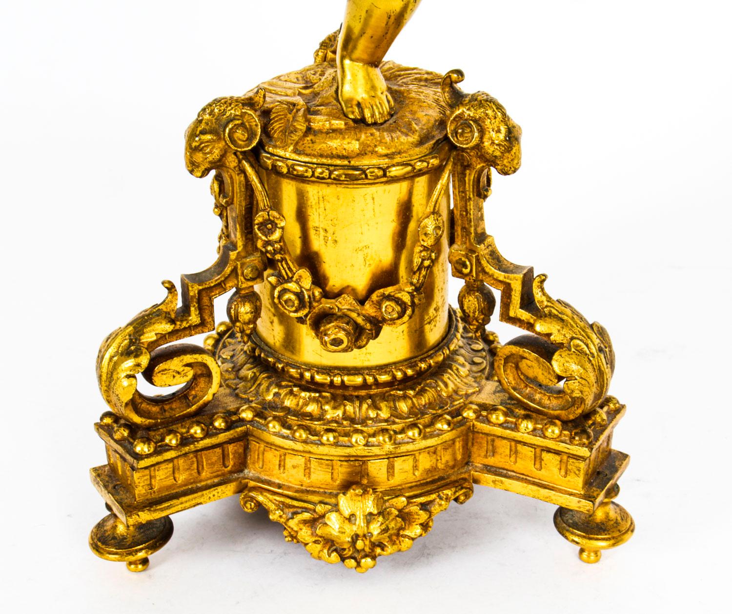 Antique French Ormolu Cherub Table Lamp Louis XVI Style Early 20th Century 12